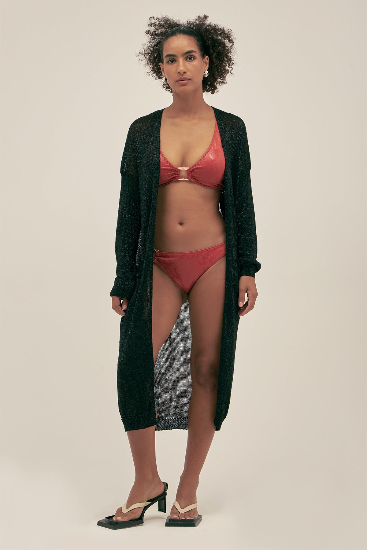 Cardigan Lu Lurex Negro - Polonio