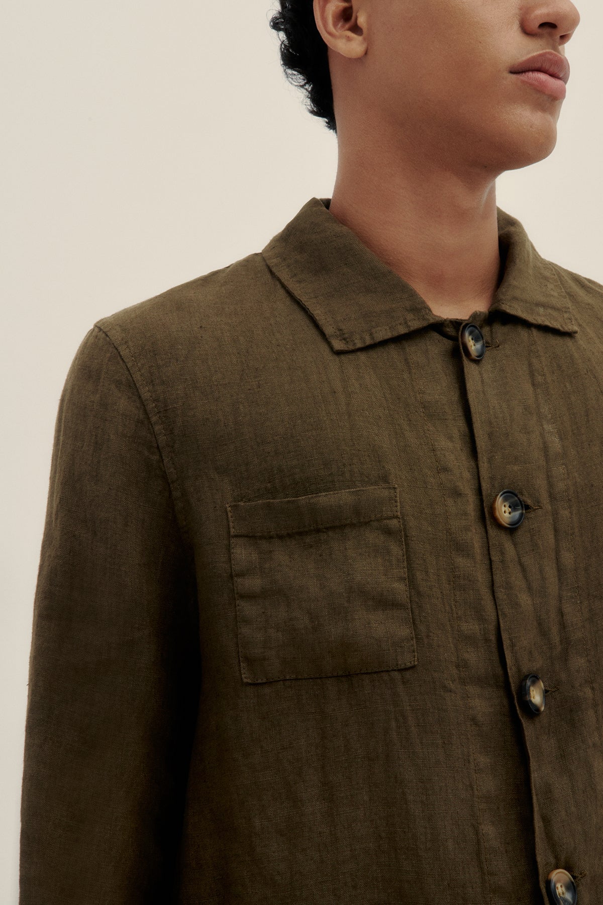 Chaqueta De Lino Premium Oliva - Polonio