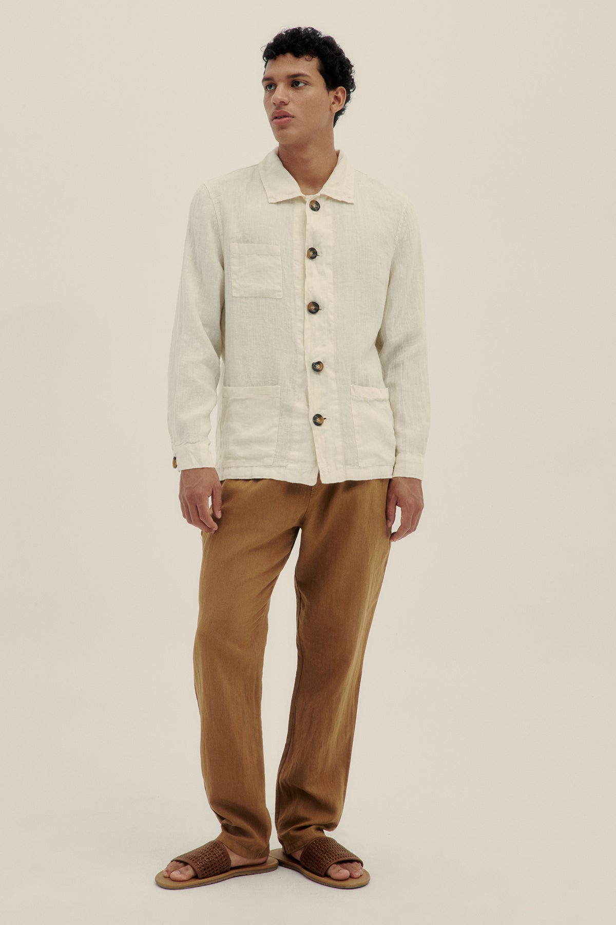 Cream Premium Linen Jacket - Polonio