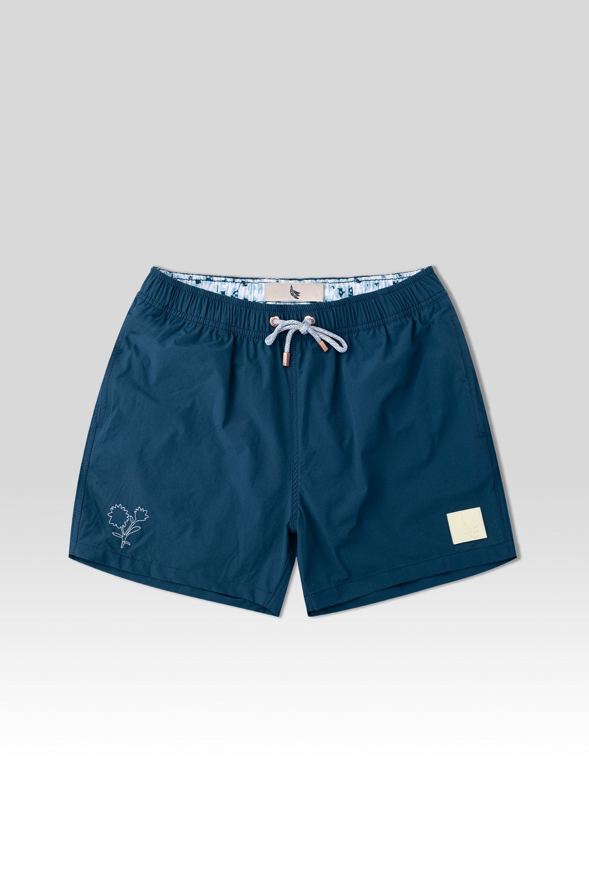 Embroidered Classic Swim Trunks Blue - Polonio