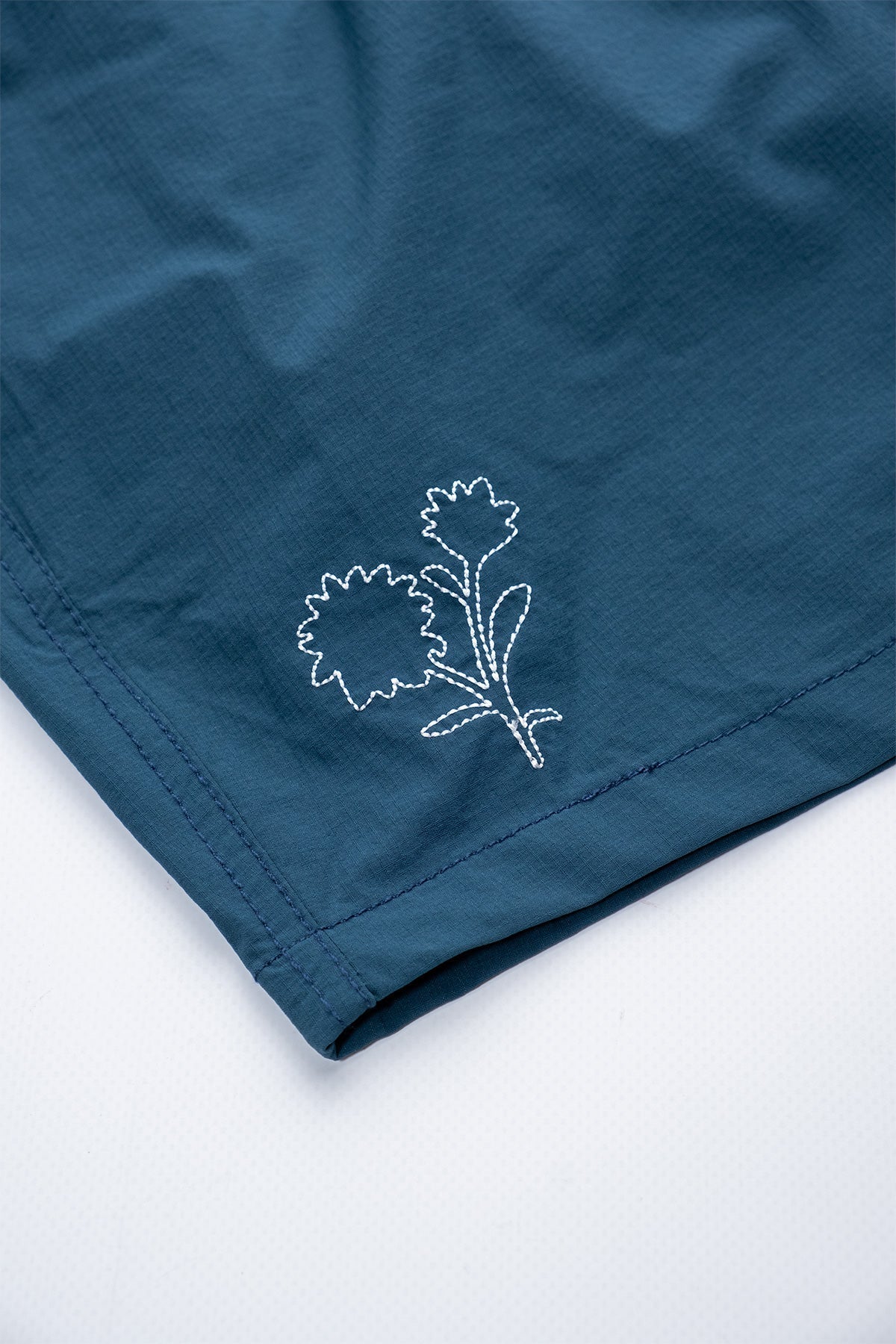 Embroidered Classic Swim Trunks Blue - Polonio
