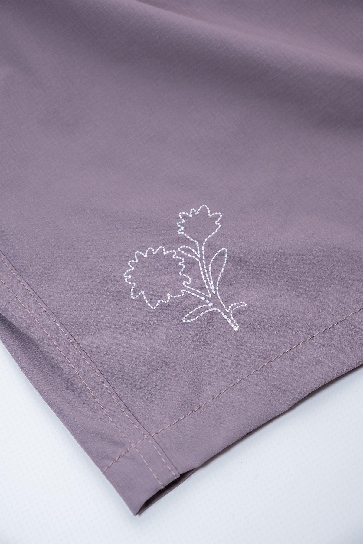 Embroidered Classic Swim Trunks Violet - Polonio