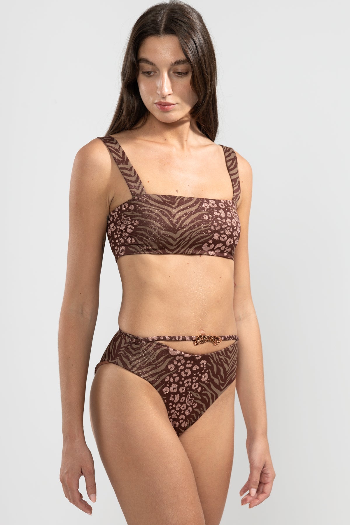 Emma Bikini Top in Feline Chocolate