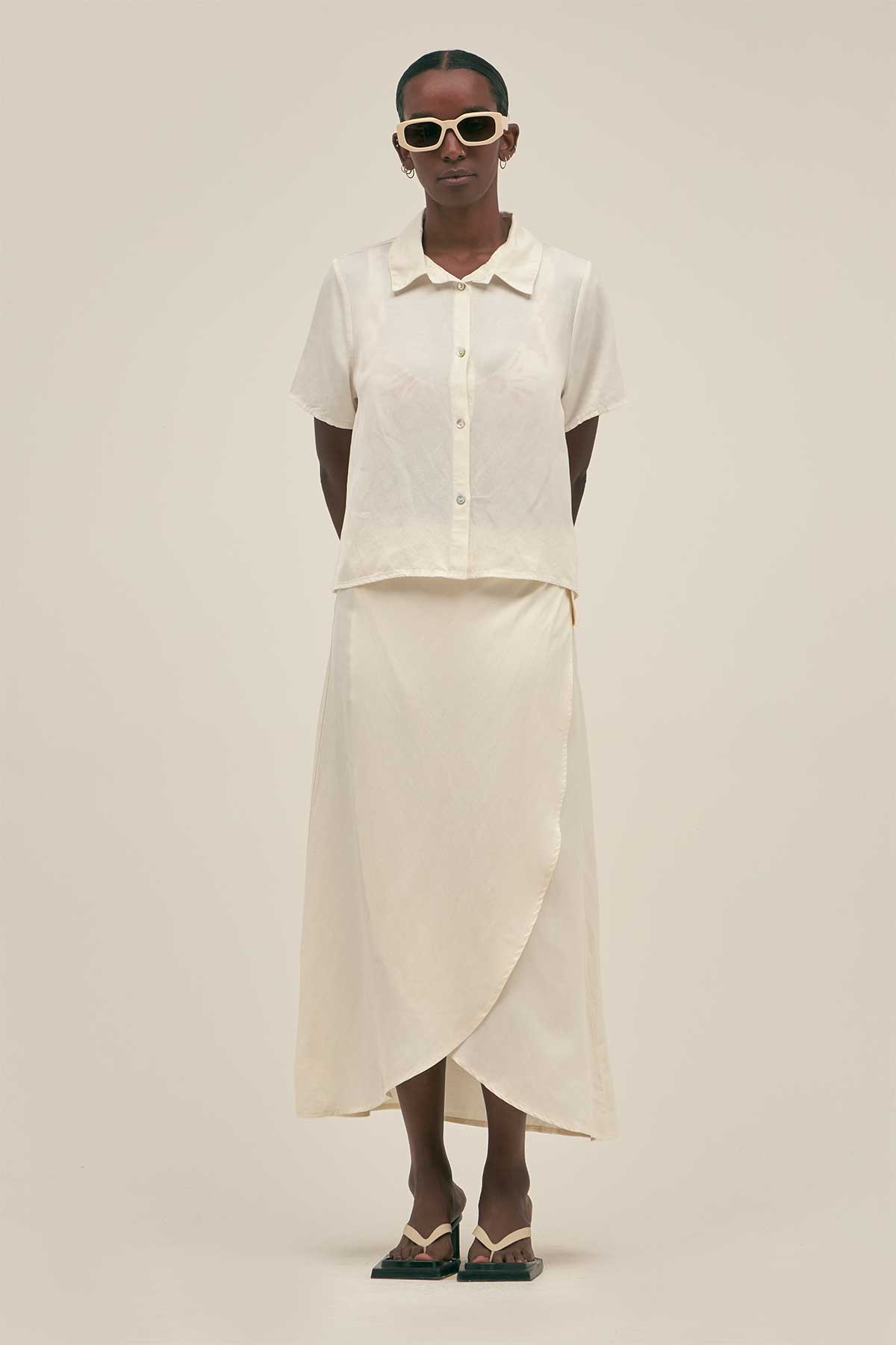 Falda Larga Crema - Polonio