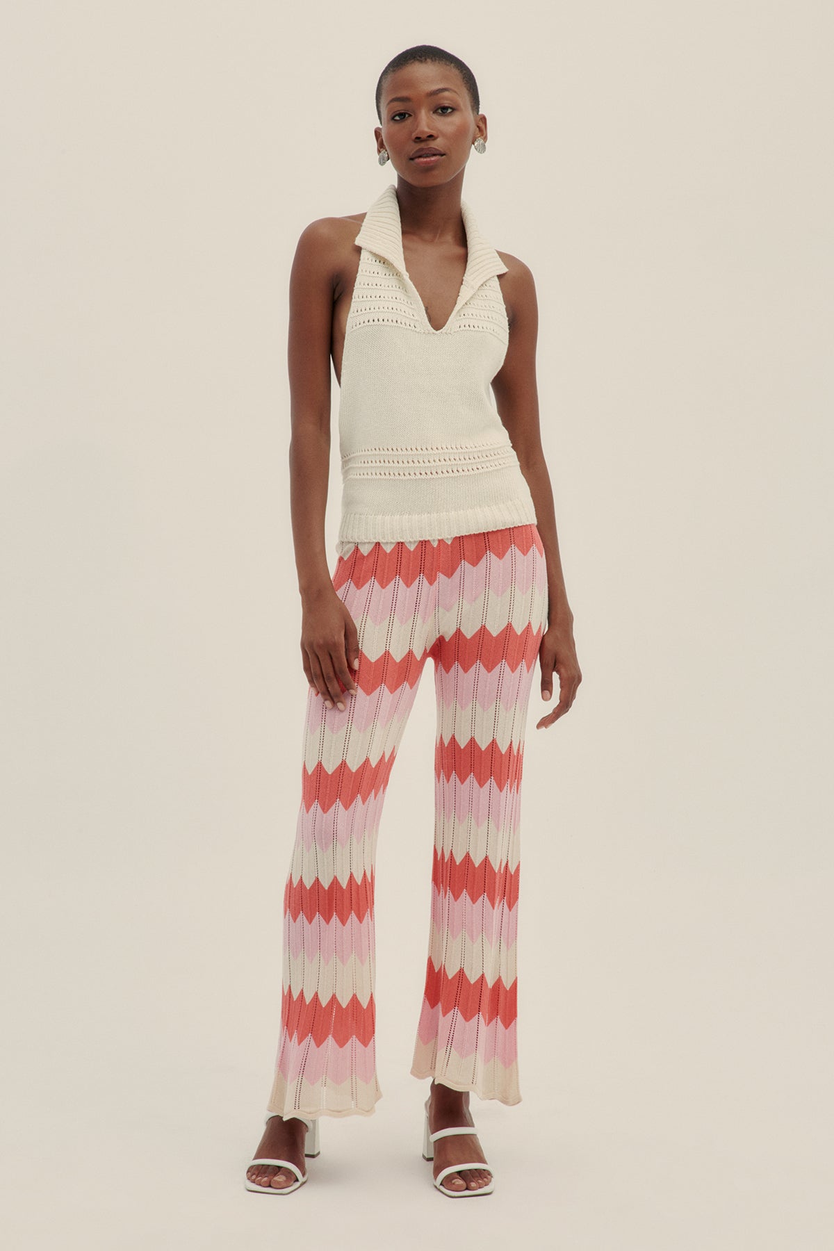 Fefe Knit Pants Coral - Polonio