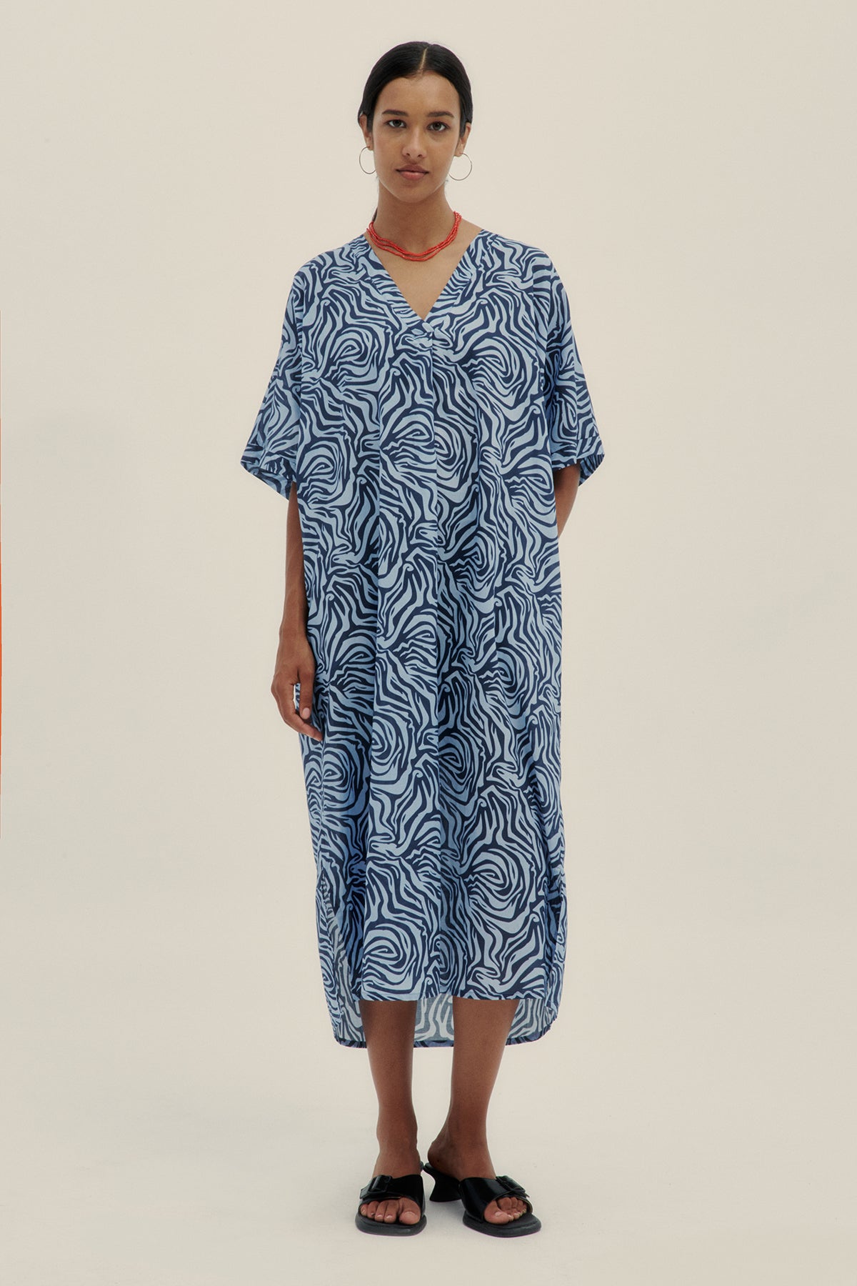 Kaftan Pao Zebra Azul - Polonio