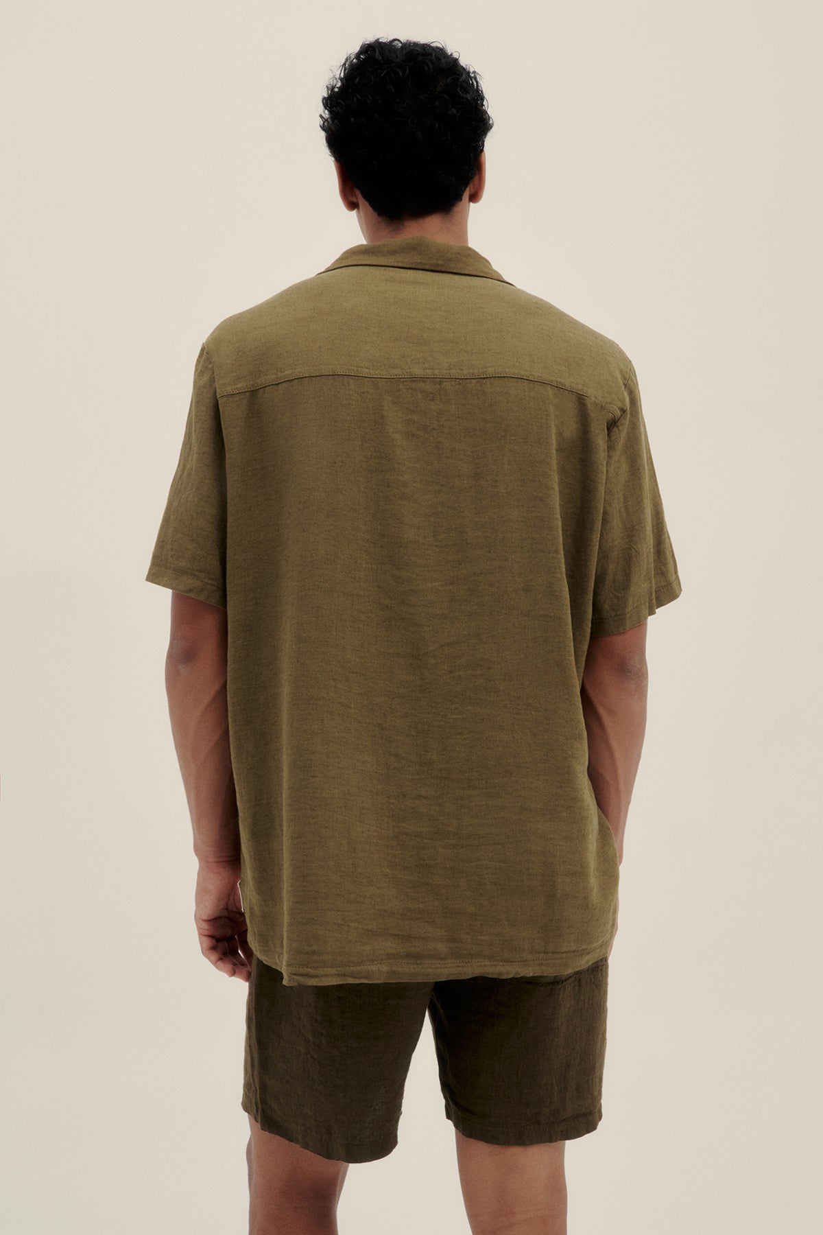 Linen Cotton Camp-Collar Shirt - Polonio