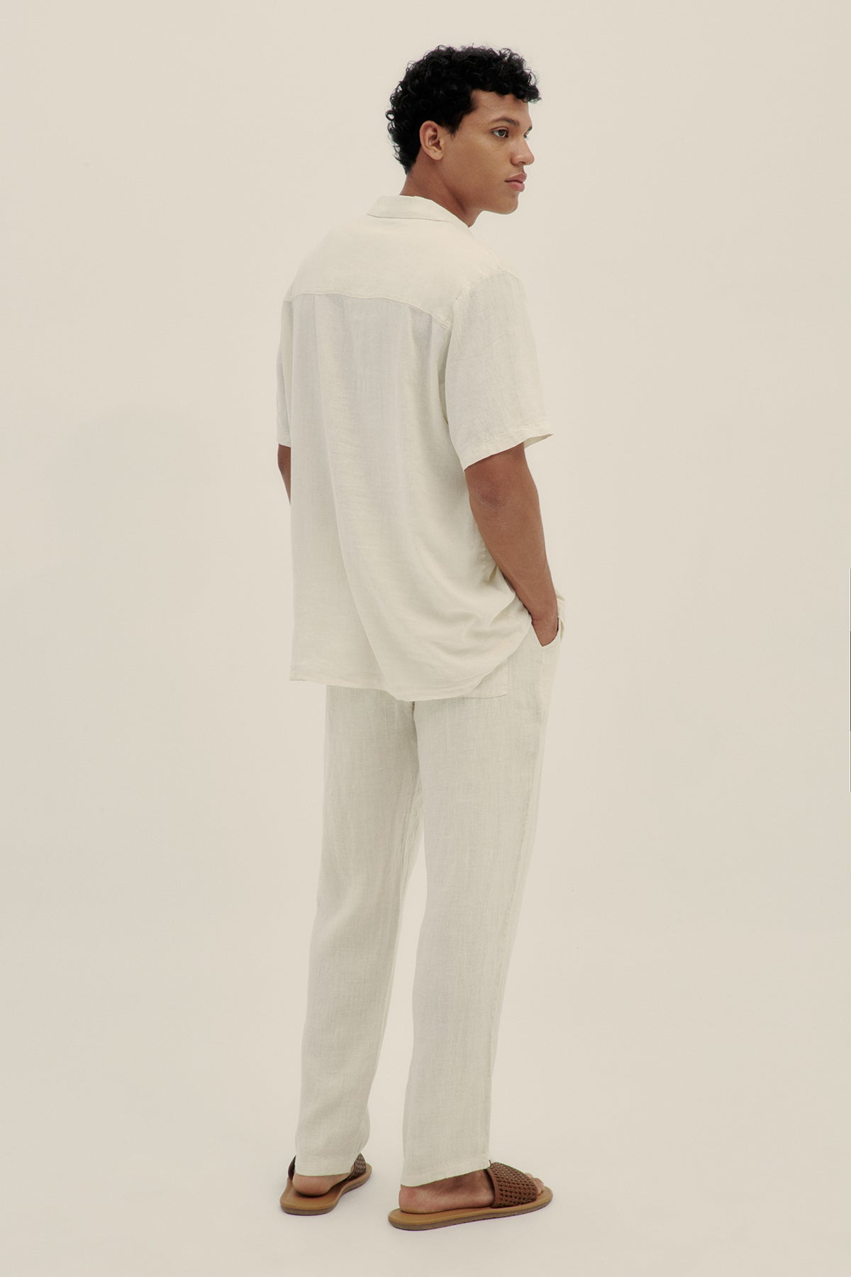 Linen Cotton Camp-Collar Shirt - Polonio