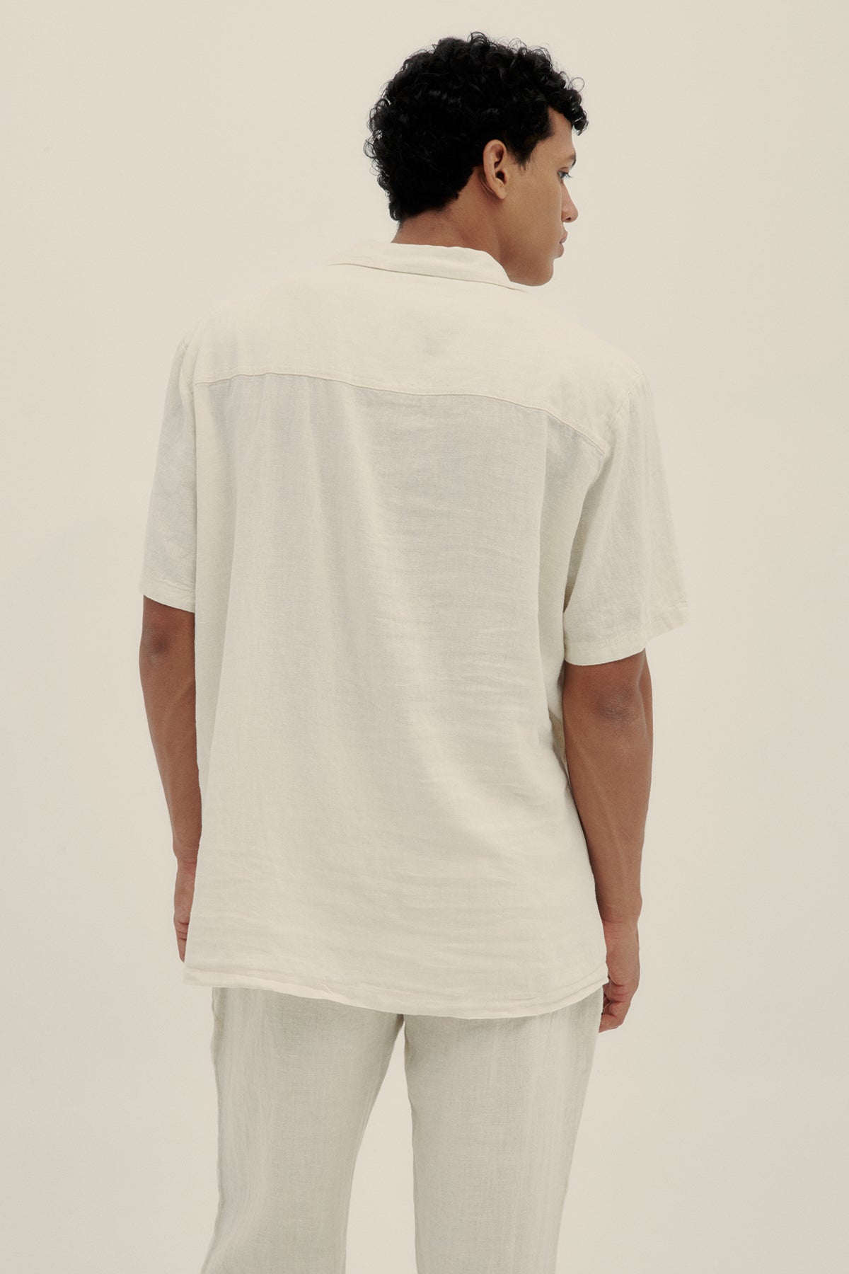 Linen Cotton Camp-Collar Shirt - Polonio