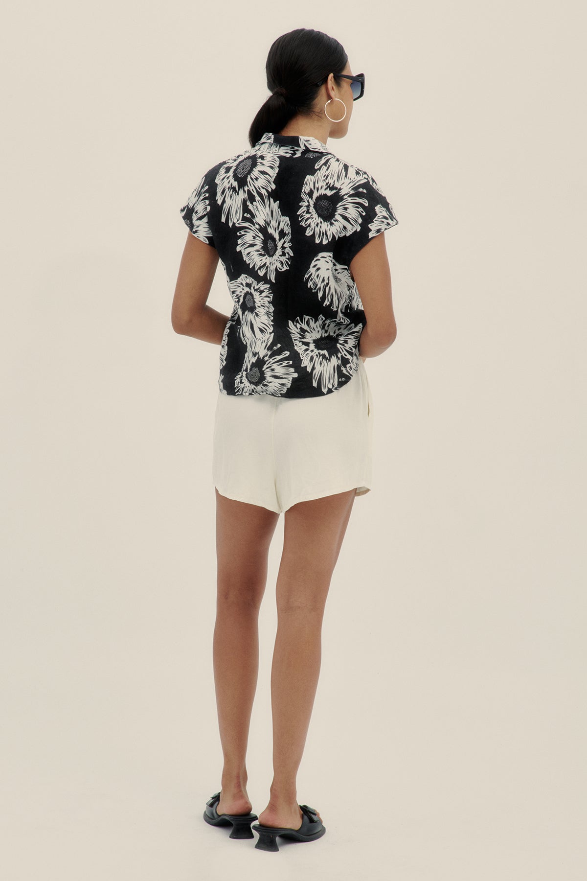 Linen Marie Short Sleeve Shirt Jelly Black - Polonio