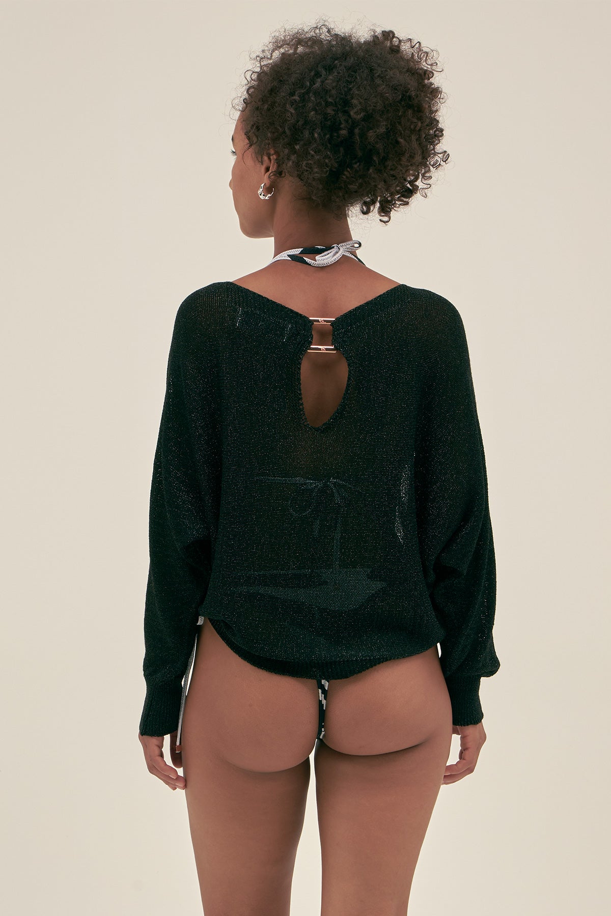 Jersey Lu Ring de Lurex Negro - Polonio