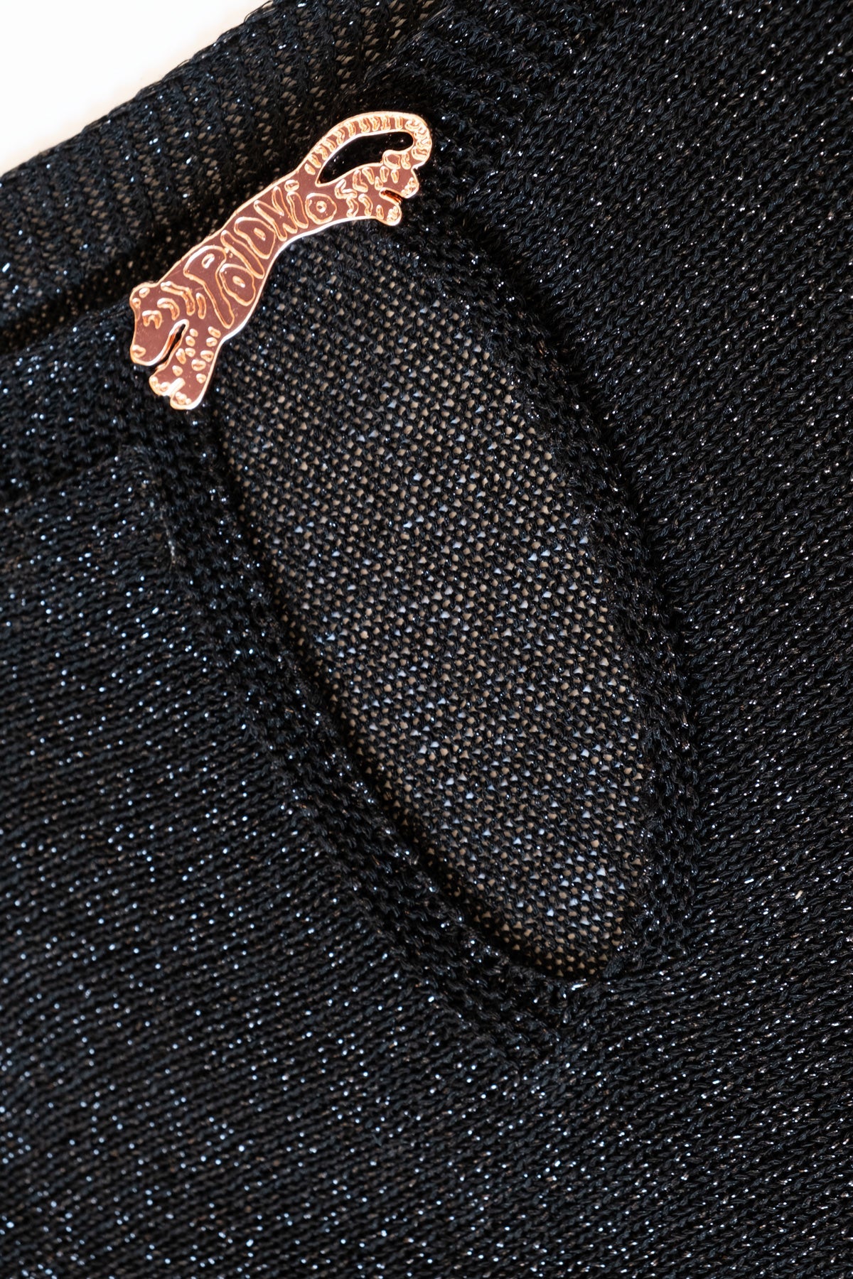 Lurex-Tiger-Jersey in Schwarz