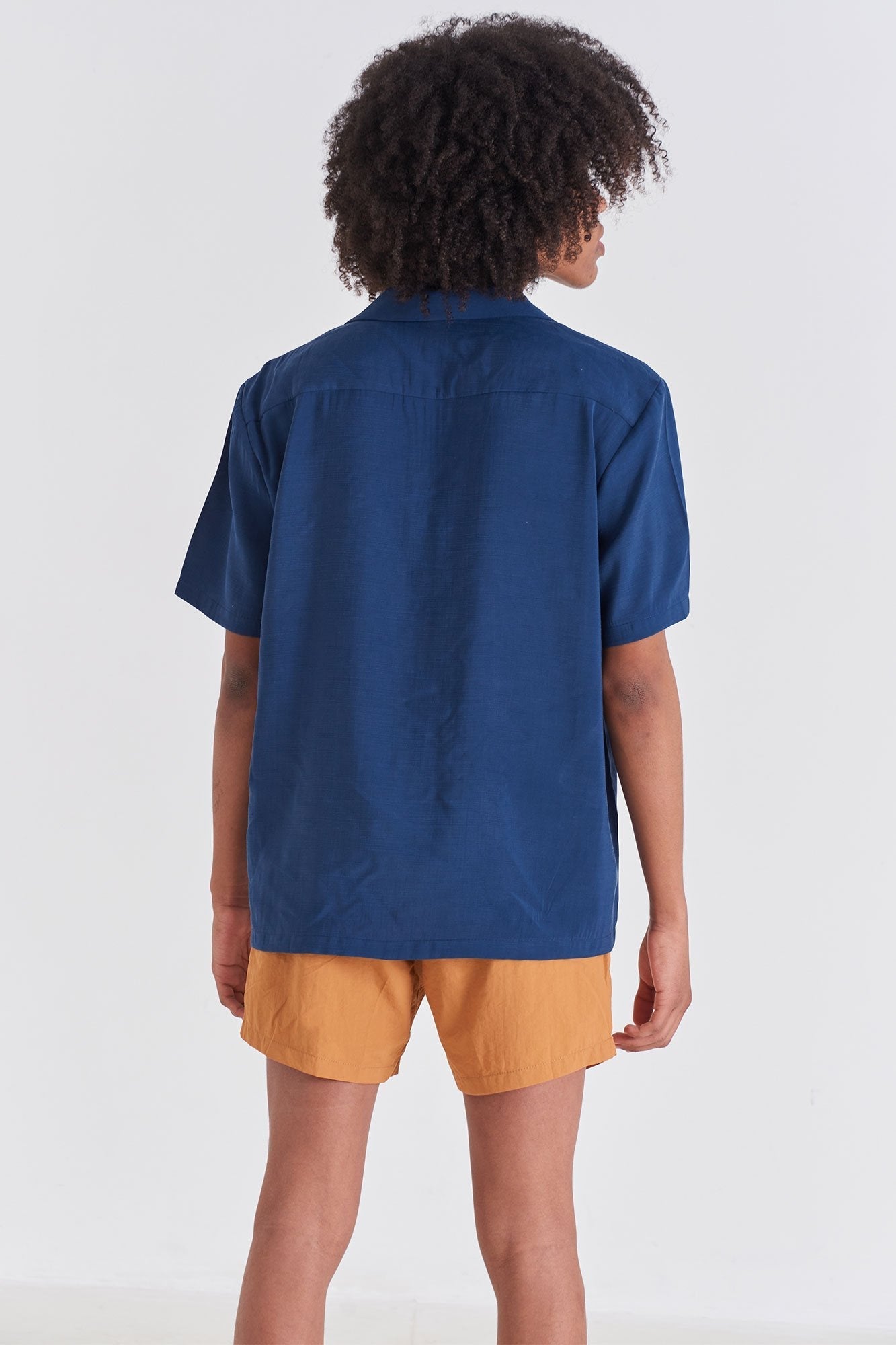 Navy Camp-Collar Shirt - Polonio