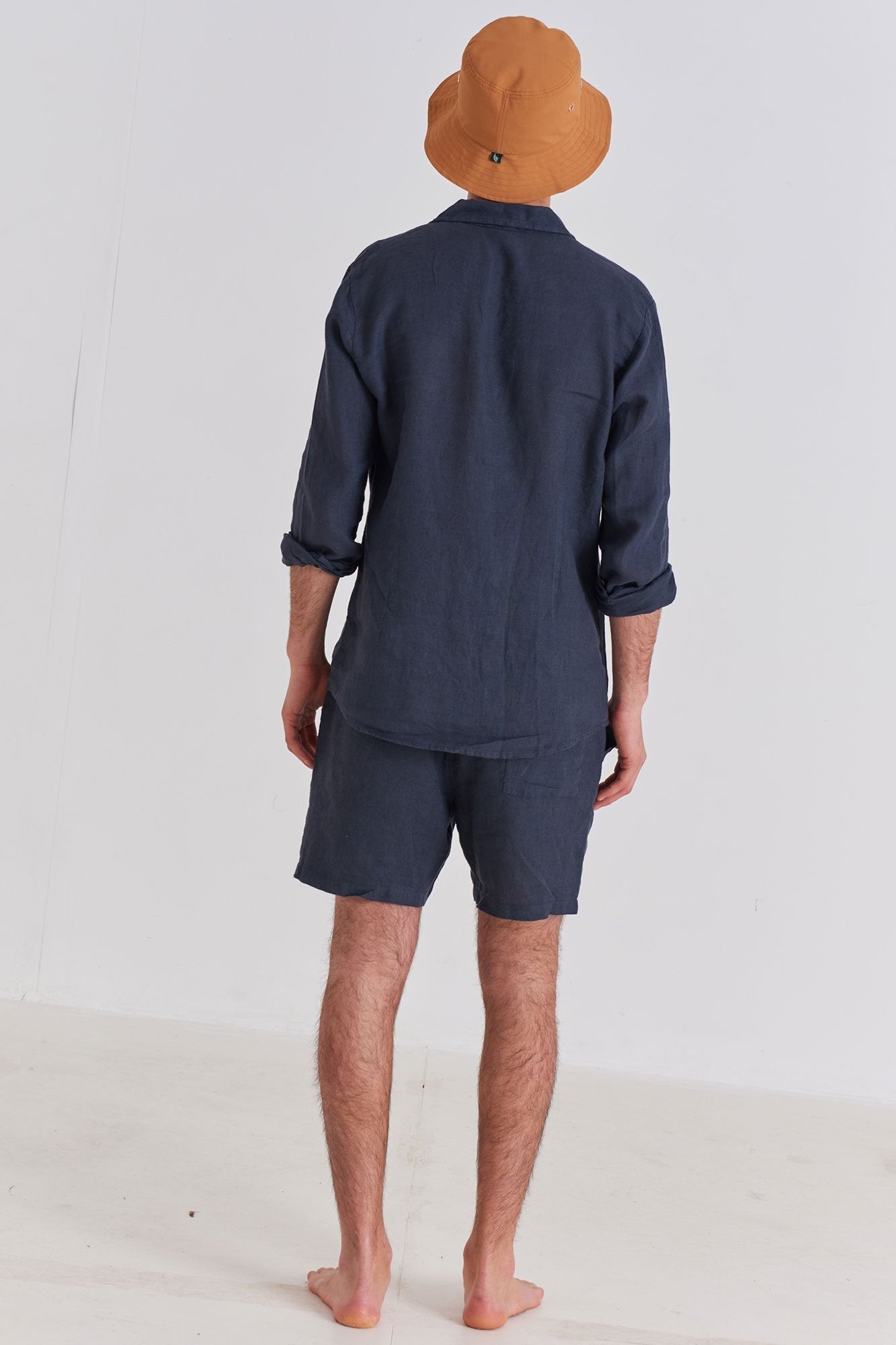 Navy Linen Shirt - Polonio