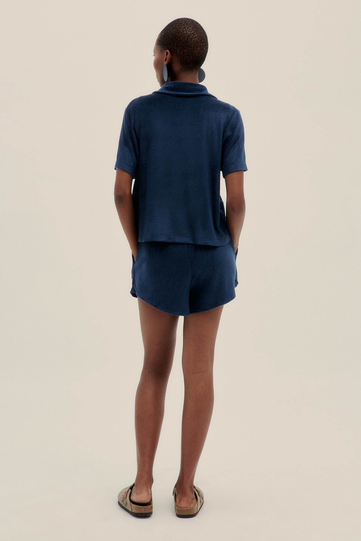 Navy Terry Vale Shorts - Polonio