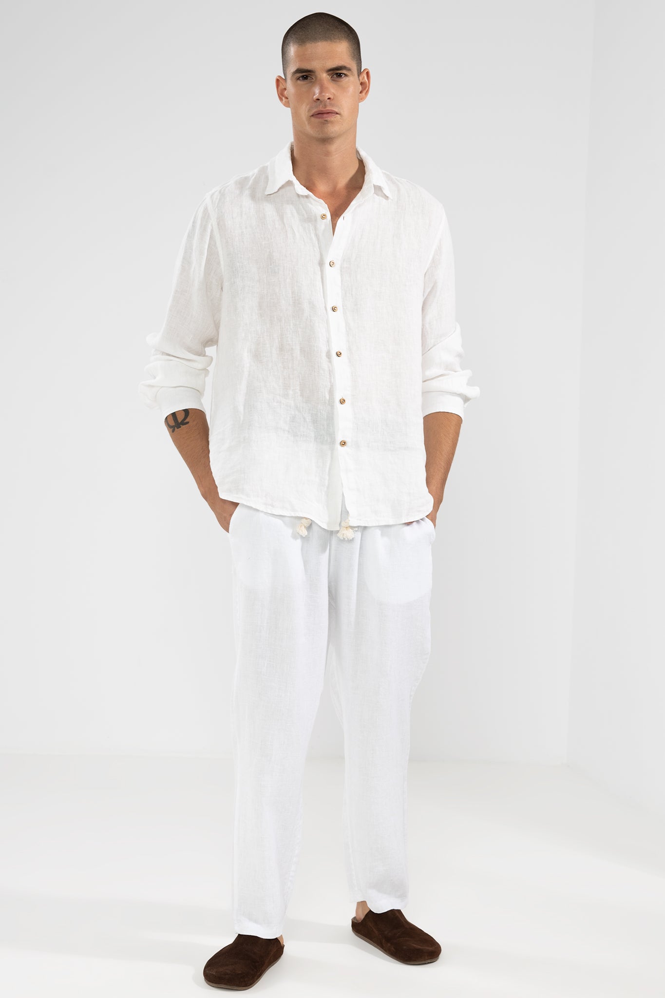 Premium Linen Pants in White