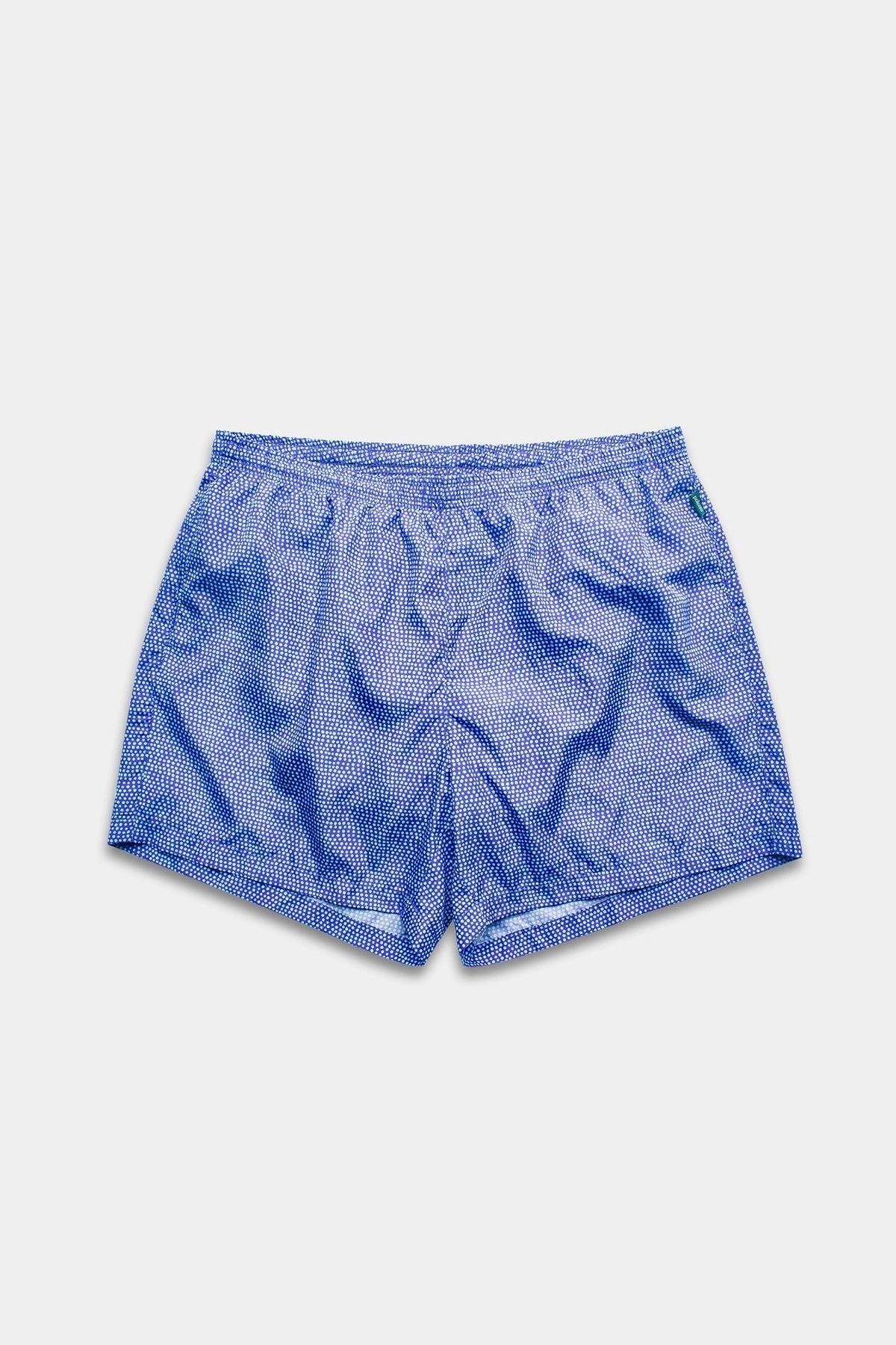 Periwinkle Dots Runner Swim Trunks - Polonio