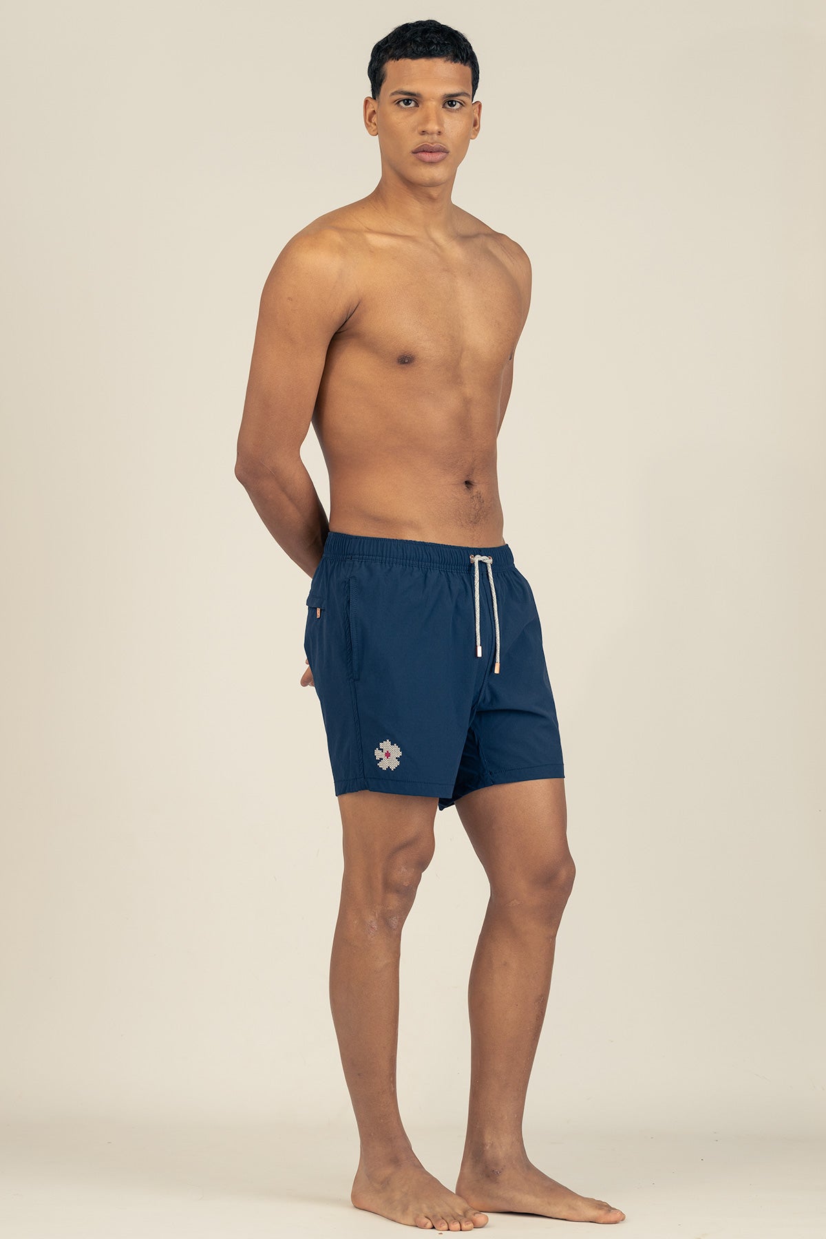 Short de Baño Classic Bordado Blue - Polonio