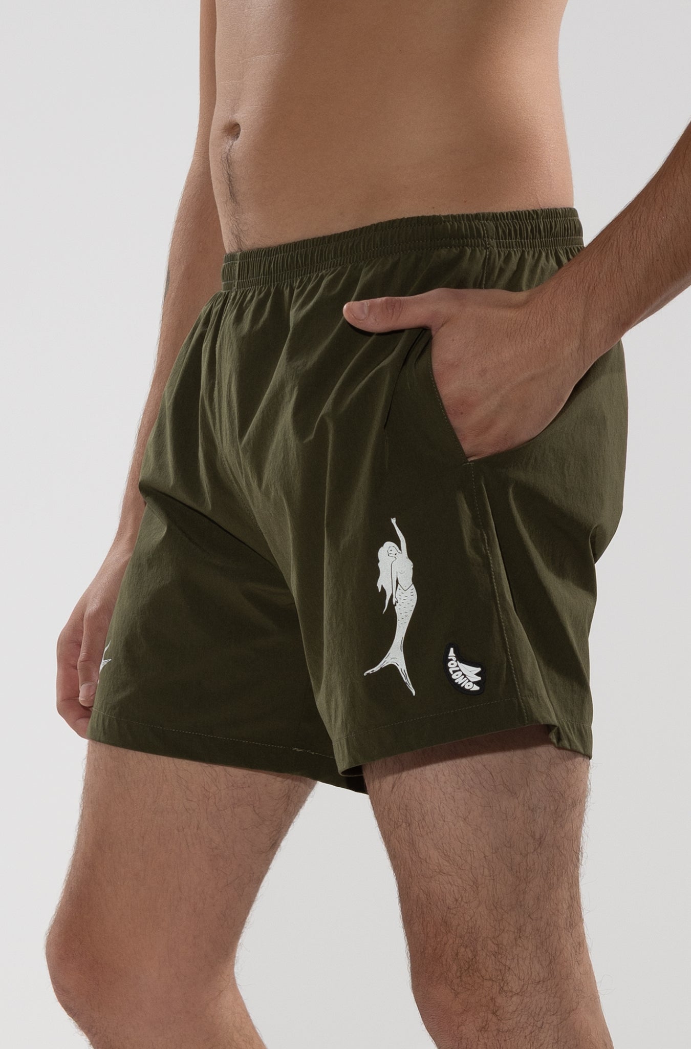 Short de Baño Mermaid Runner Olive - Polonio Uruguay