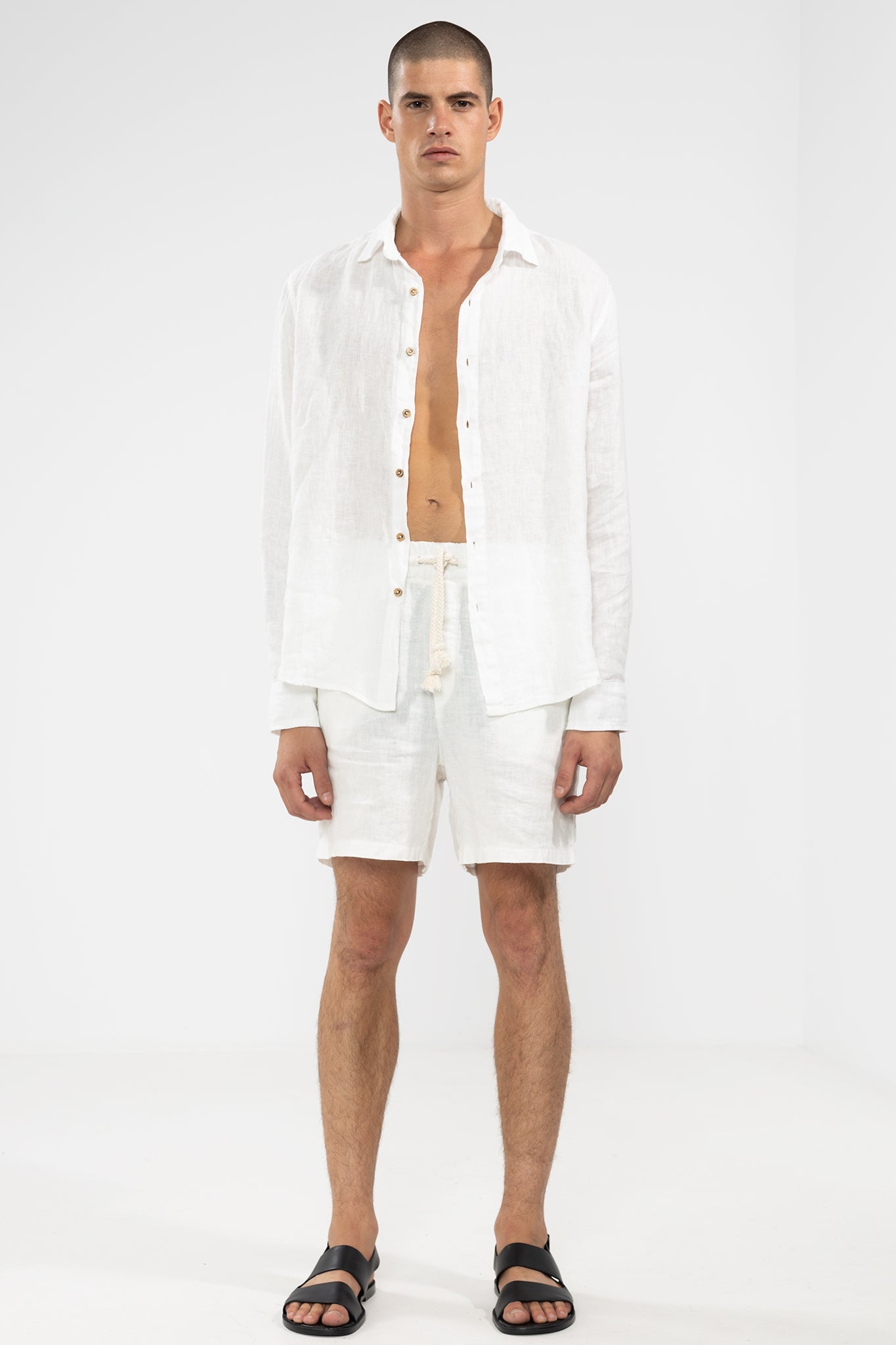 Short 100% Lino Premium Blanco