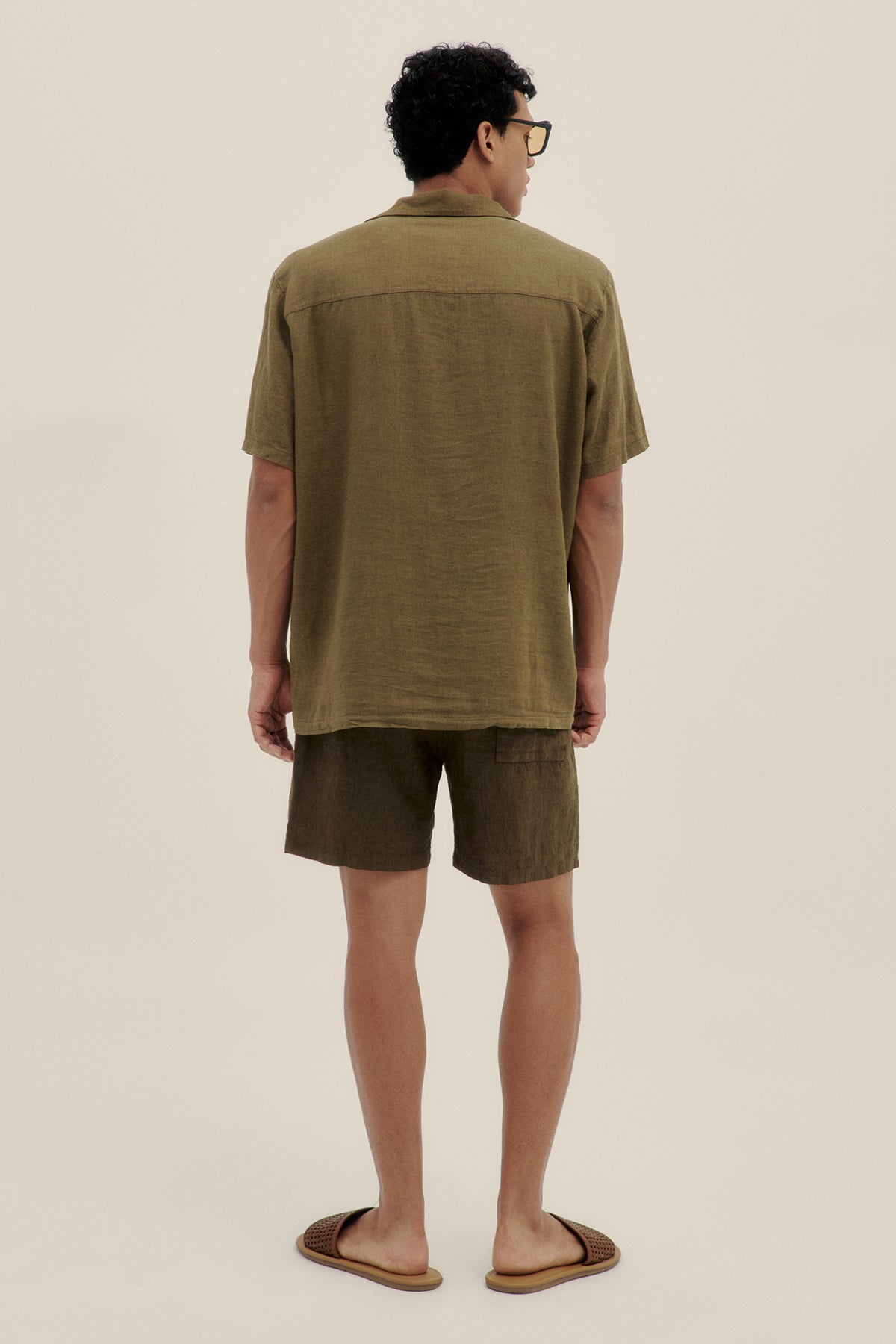 Short 100% Lino Premium Verde - Polonio