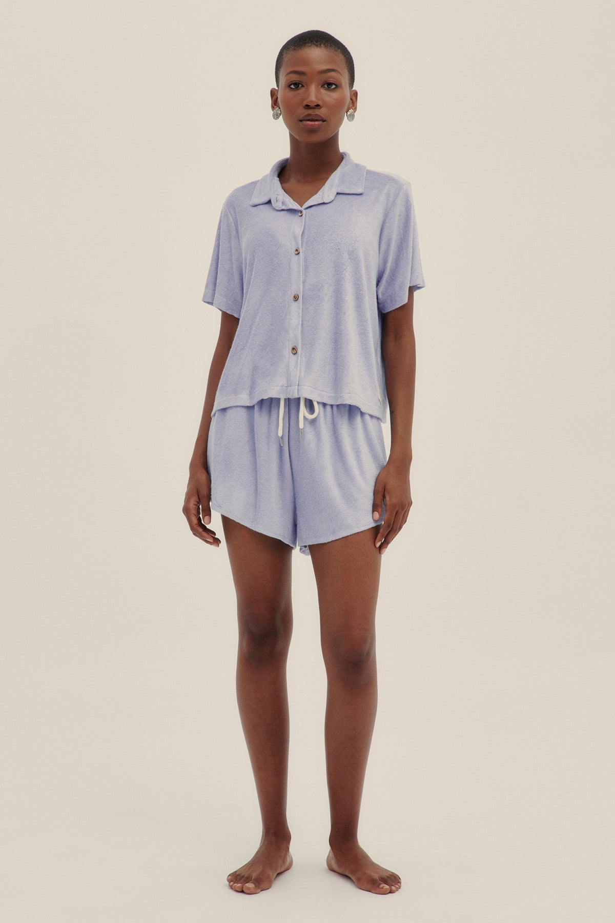 Shorts Vale Terry Lavanda - Polonio