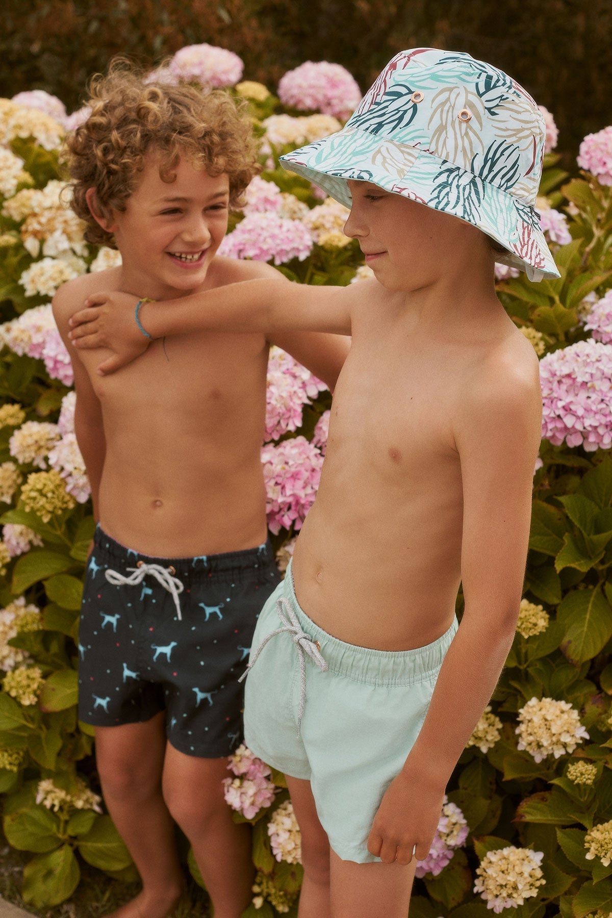 Sky Blue Boys Swim Trunks - Polonio