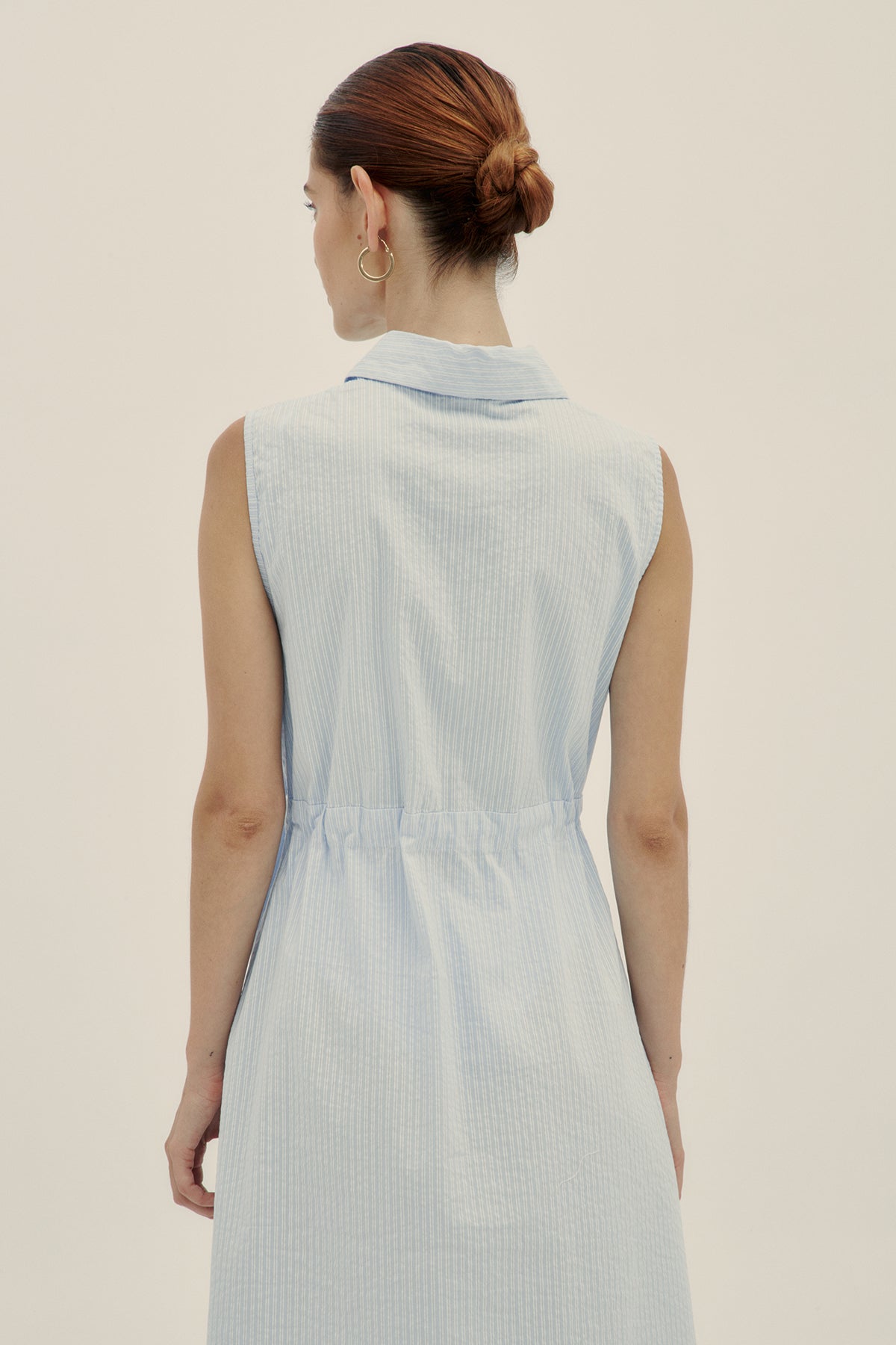 Sky Blue Cotton Poplin Angie Dress - Polonio