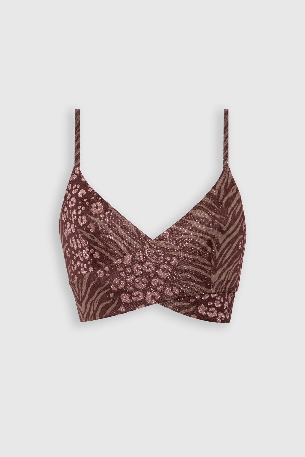 Haut de bikini croisé Feline Chocolat
