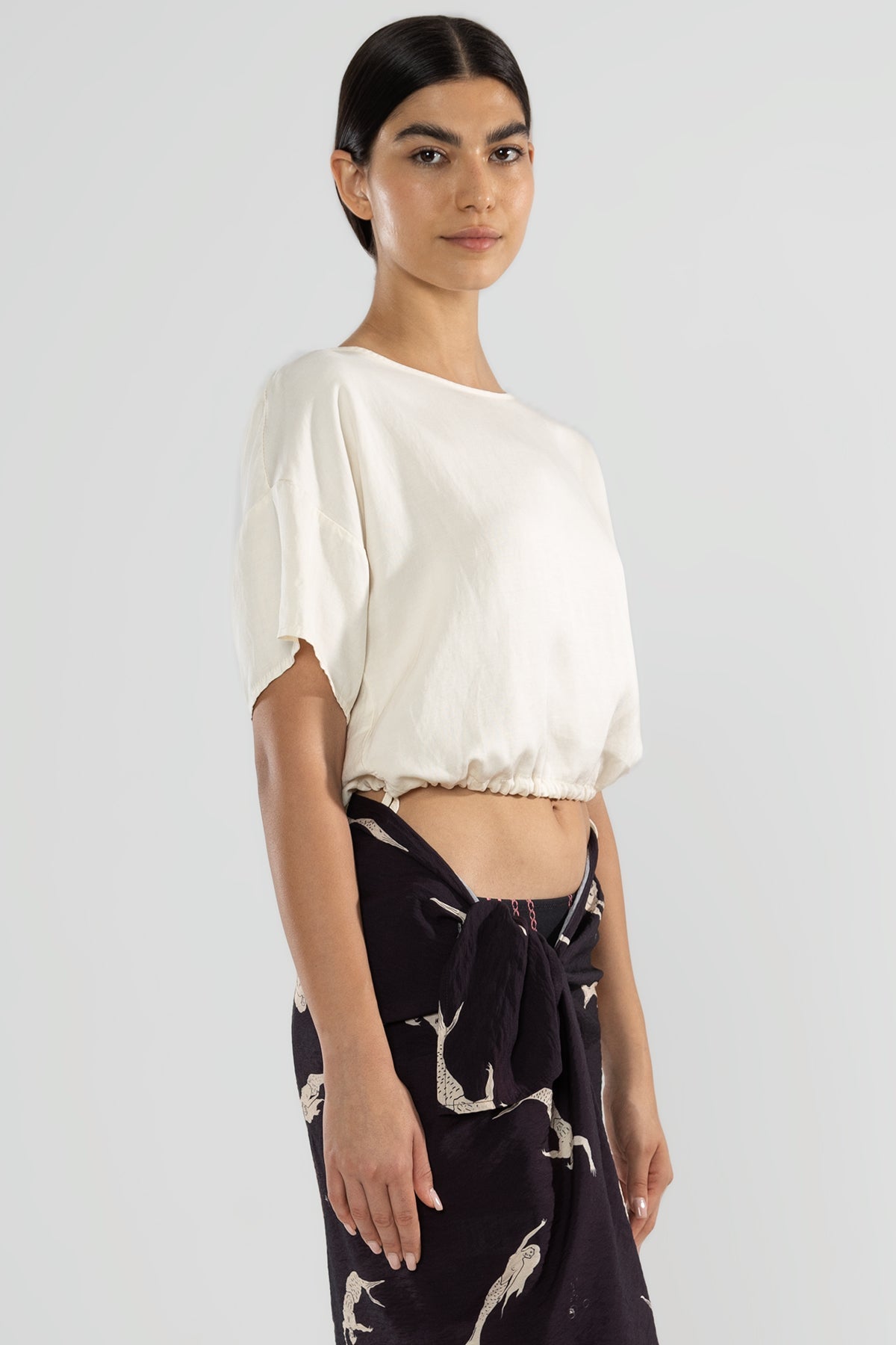 Short Sleeve Top in Cream