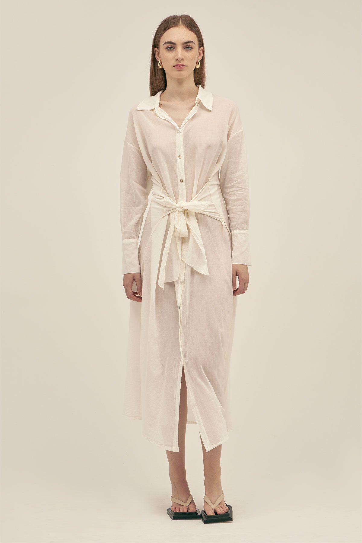 white christmas dresses Cream Frill Detail Gold Button Front Shirt Dress – AX Paris main image 0