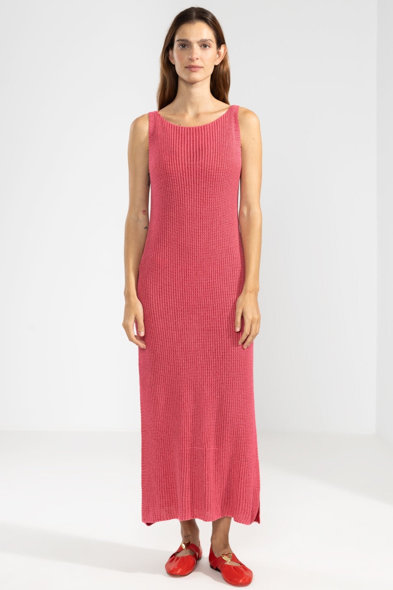Eli Dress Knitted in Fuchsia