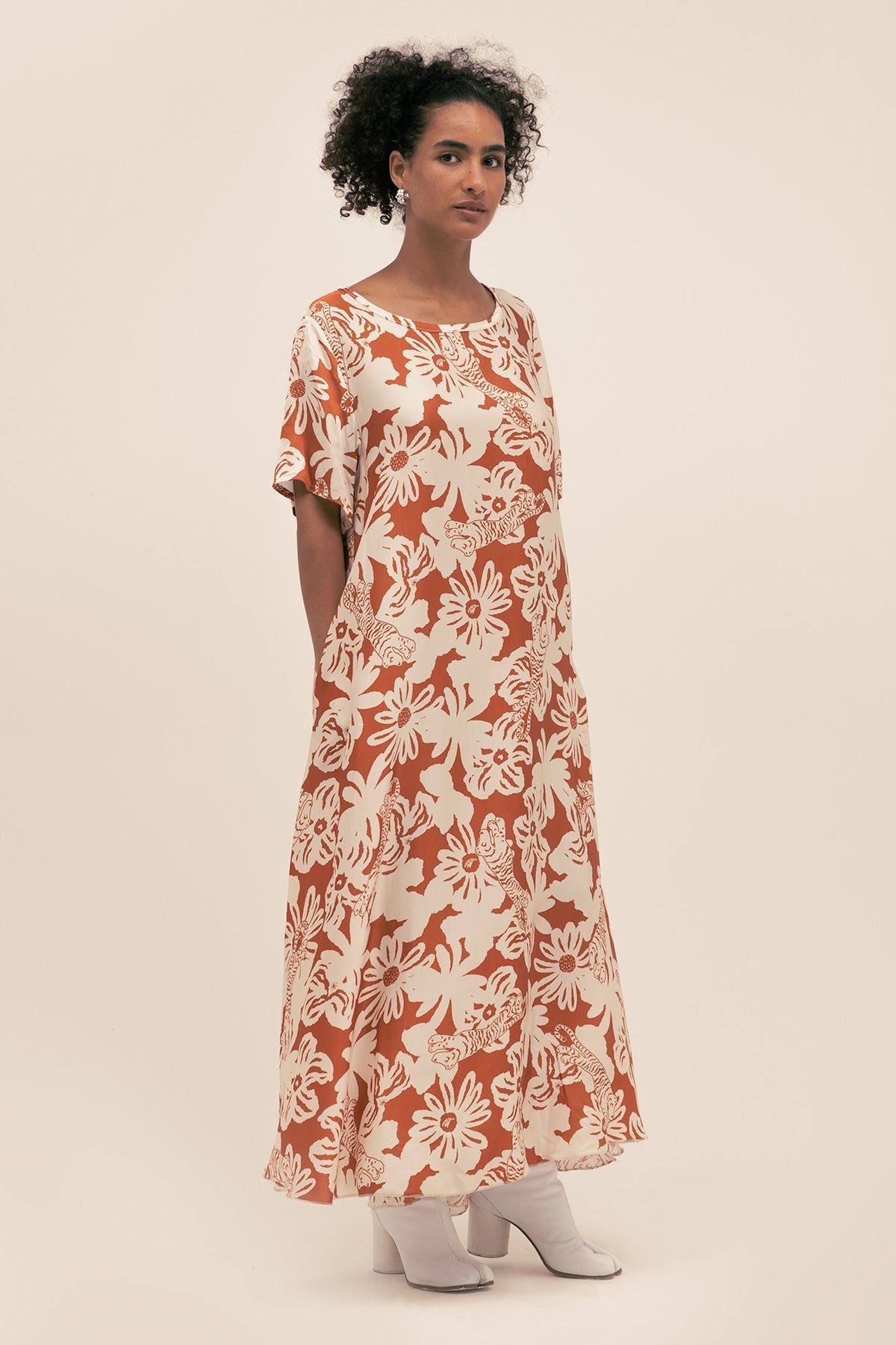 silk viscose dress Draped Stretch Satin Viscose Dress