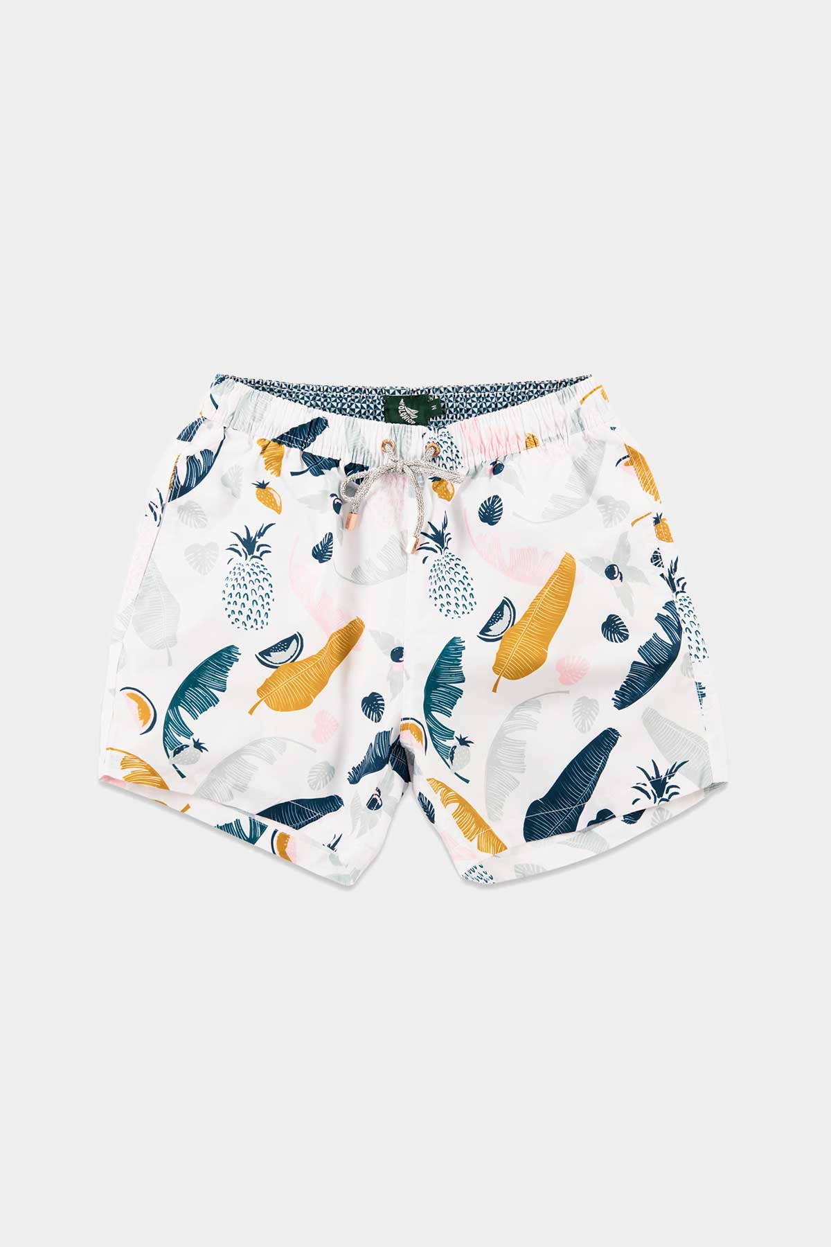 White Botanico Classic Swim Trunks - Polonio