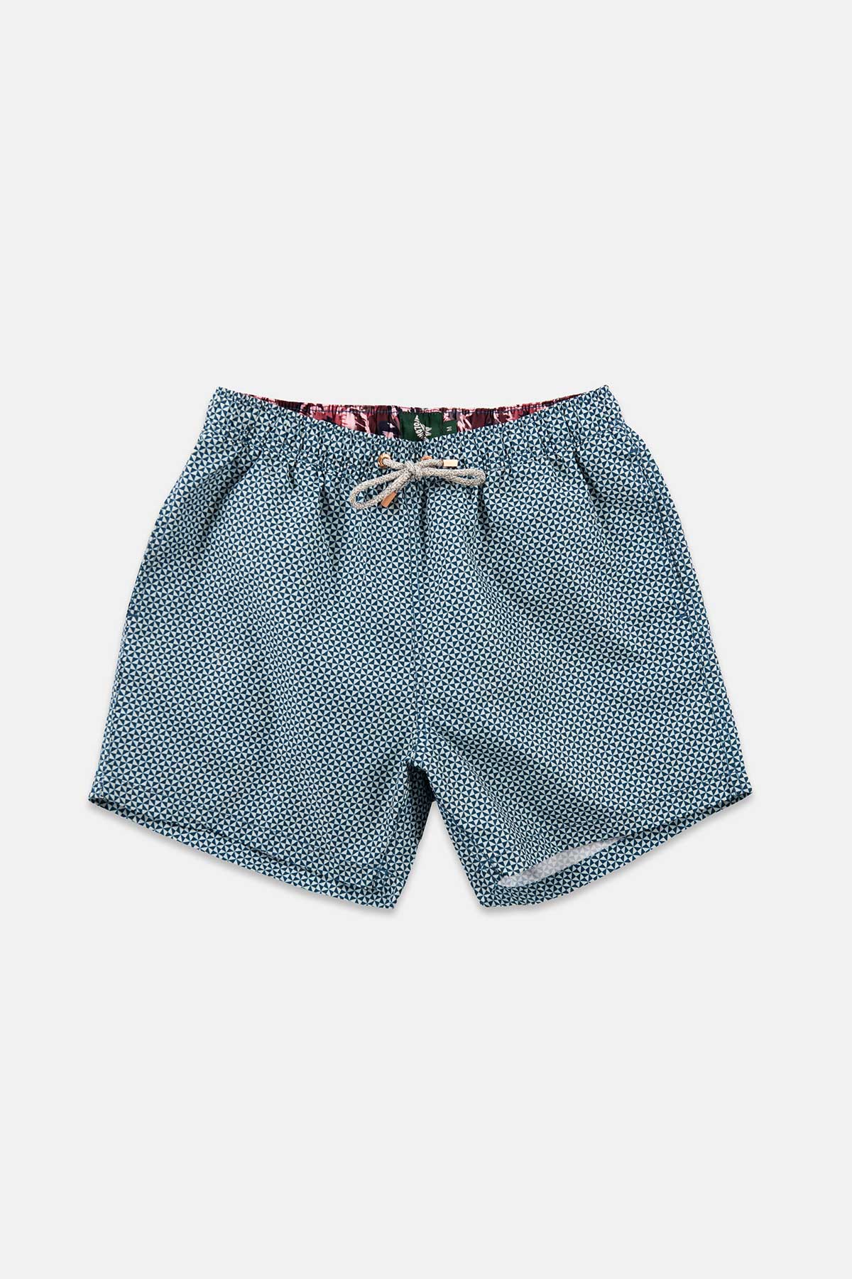 Blue Geo Swim Trunks - Polonio