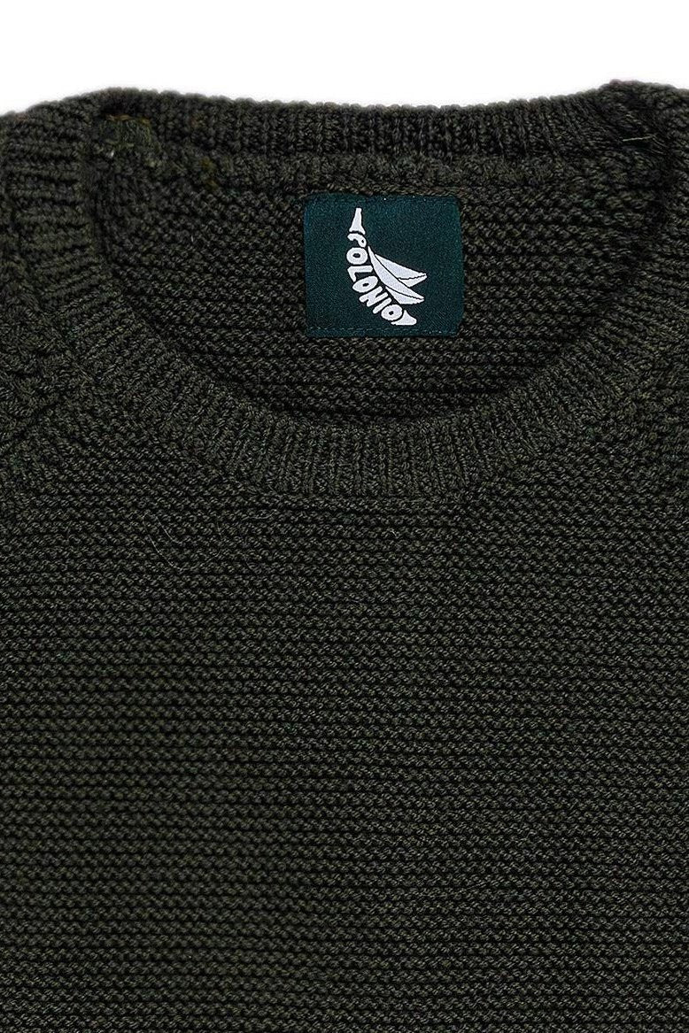 Merino Wool Sweater Olive - Polonio