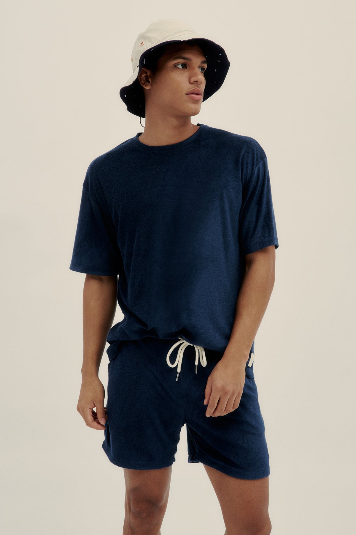 Navy Terry Tee - Polonio