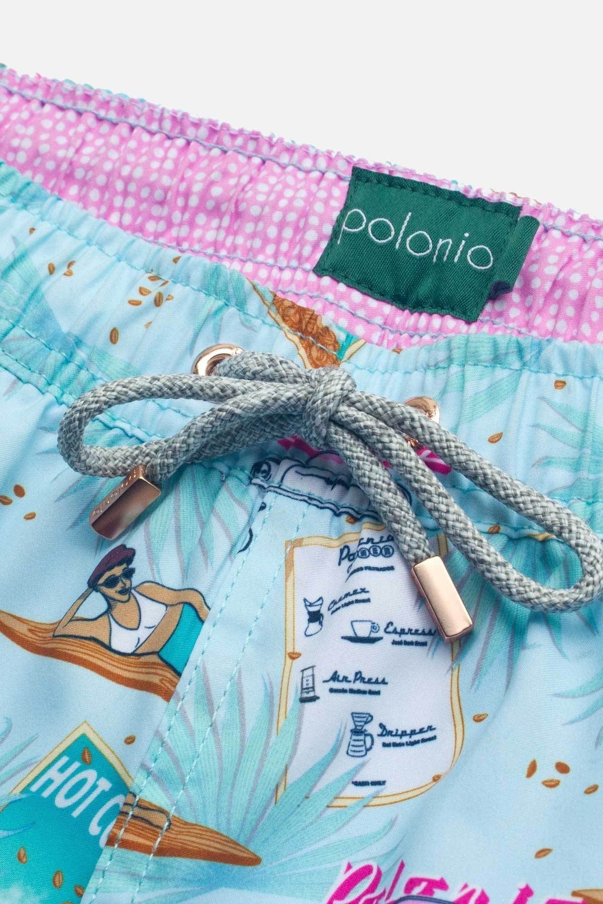 Sky Coffee Postcard Swim Trunks - Polonio