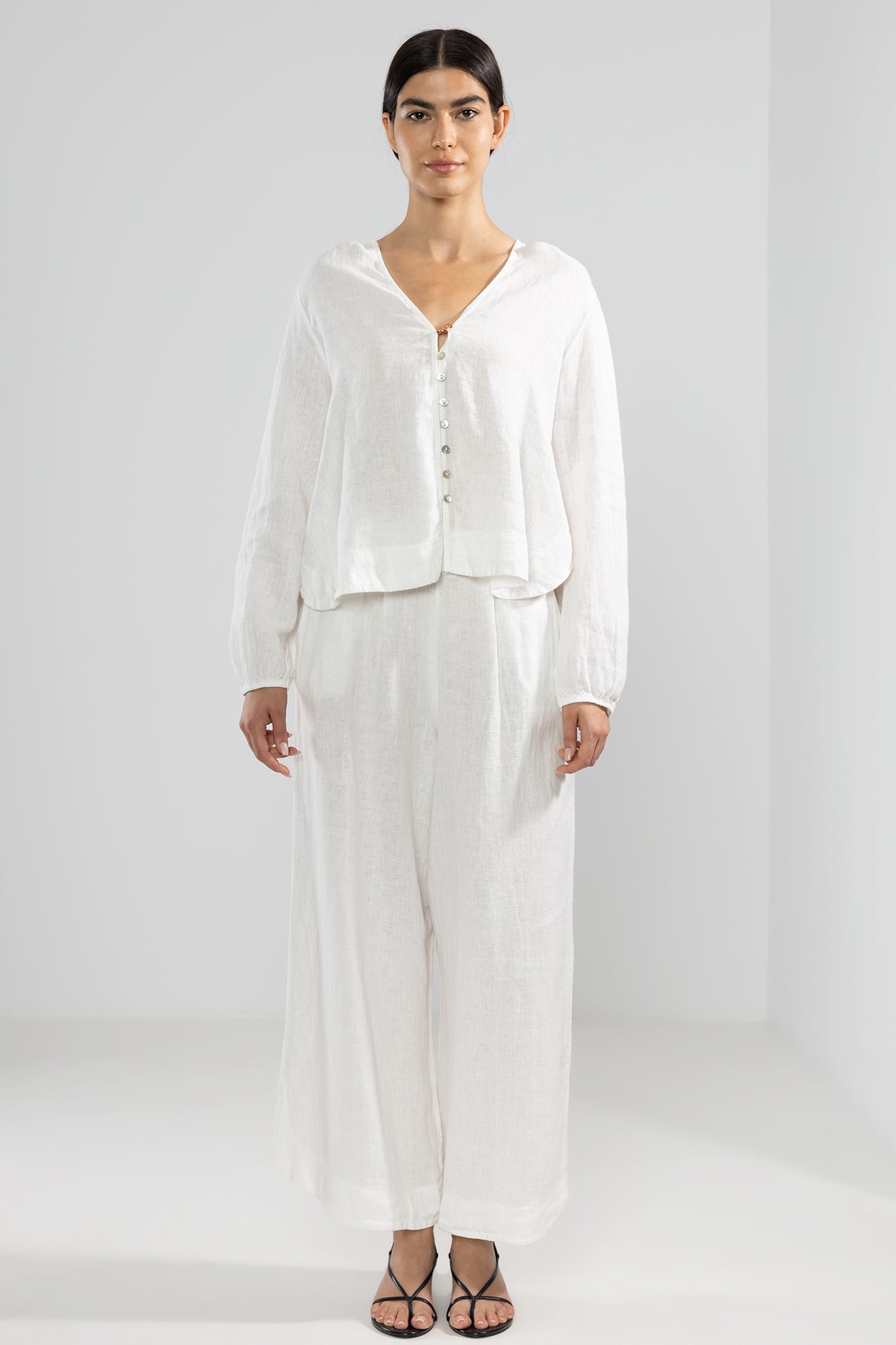 Camicia Ame 100% lino bianca