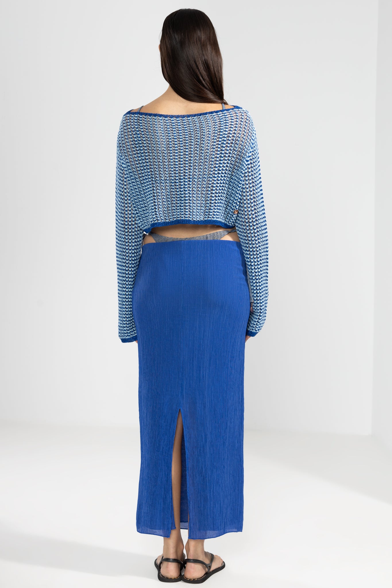 Kurz geschnittener Pullover in Blau