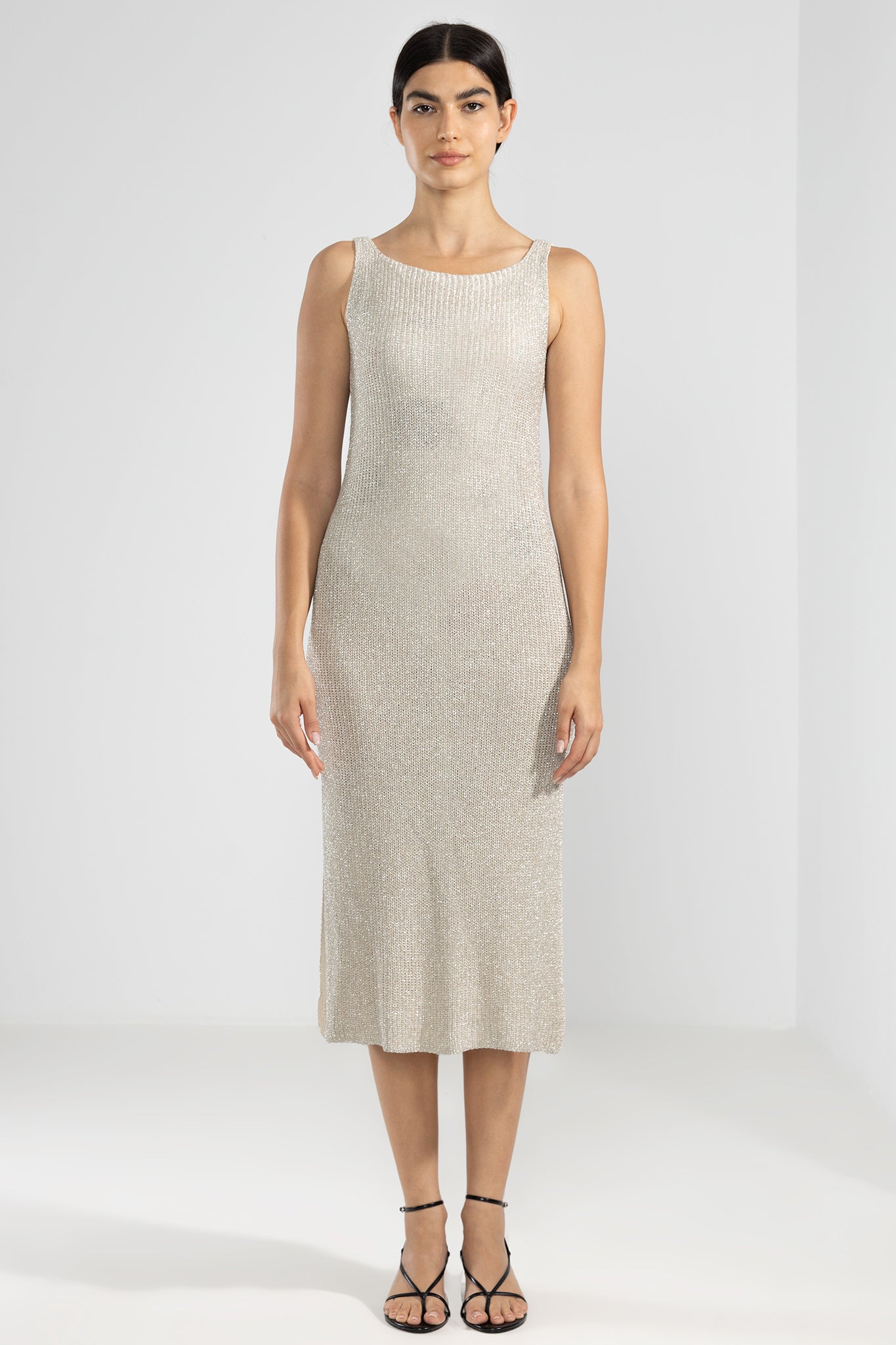 Eli Dress in Silver Lurex