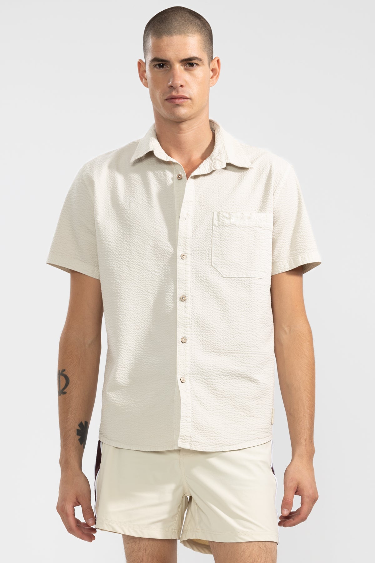 Chemise manches courtes Fede Oyster