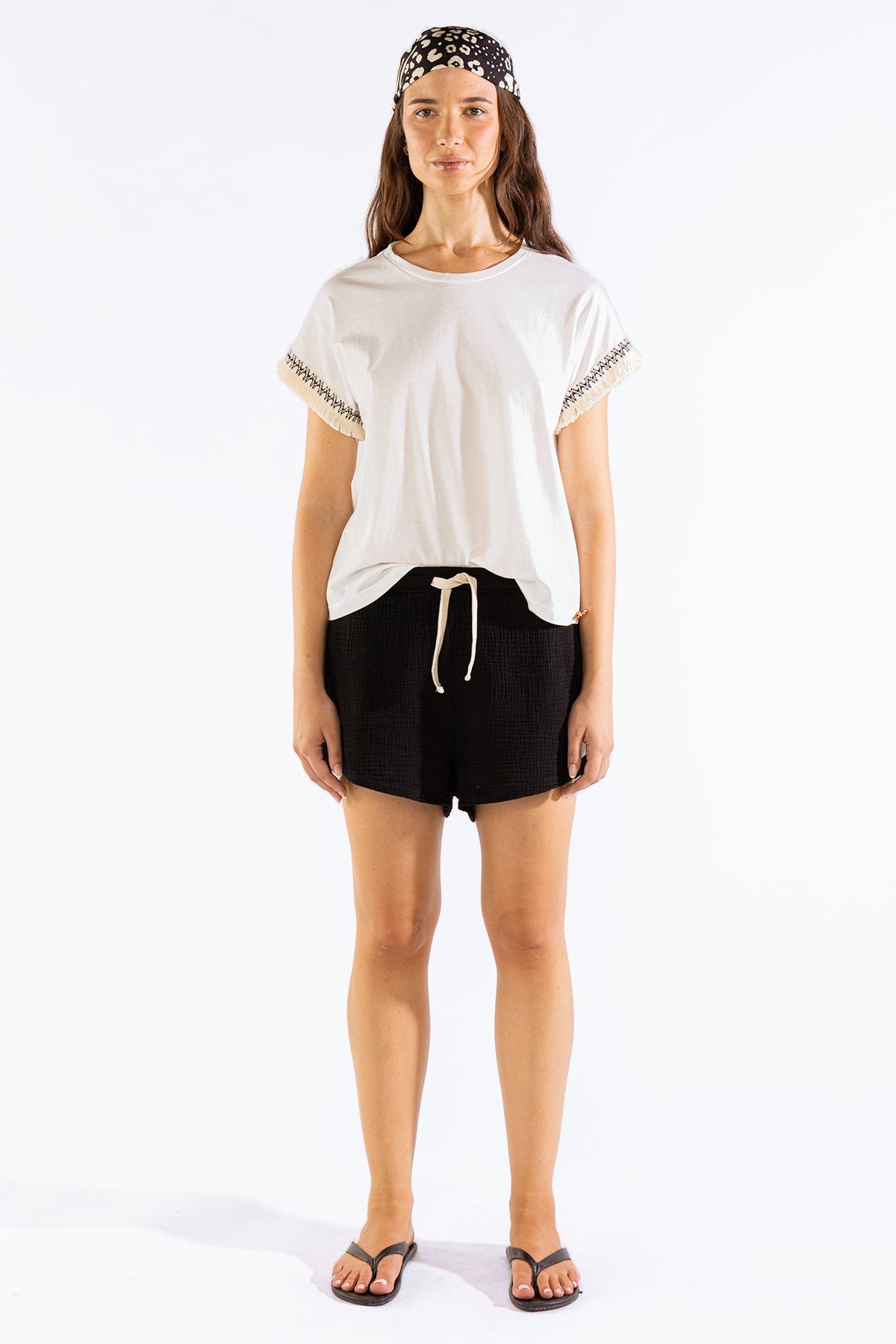 Fringes Tee in Cream