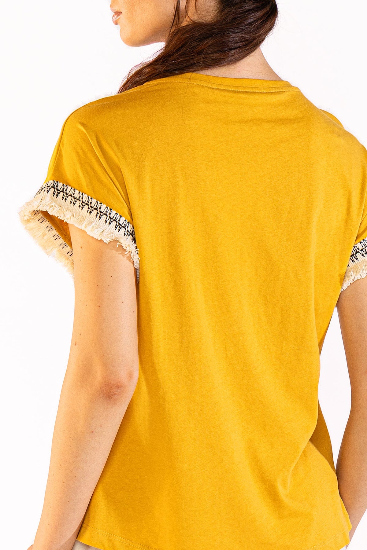 Fringes Tee en Camel