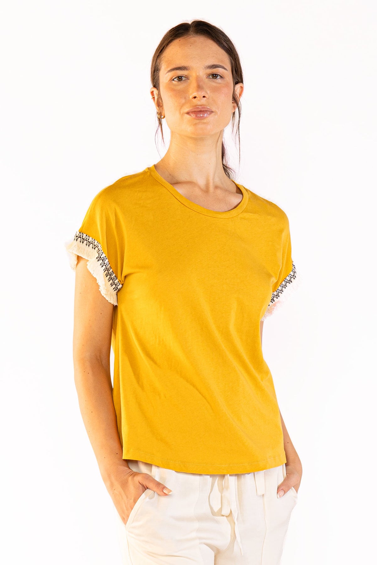 Fringes Tee en Camel