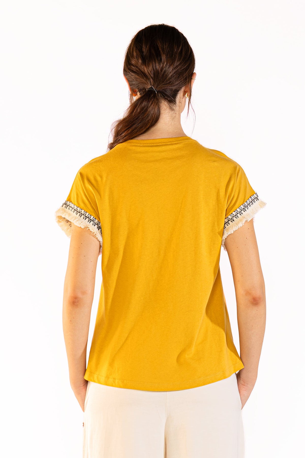 Fringes Tee en Camel