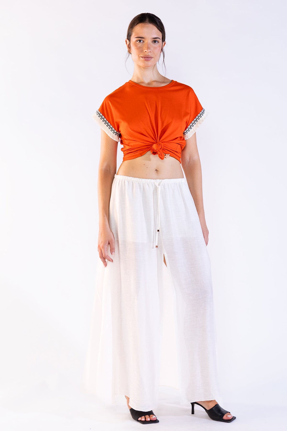 Fringes Tee en Orange