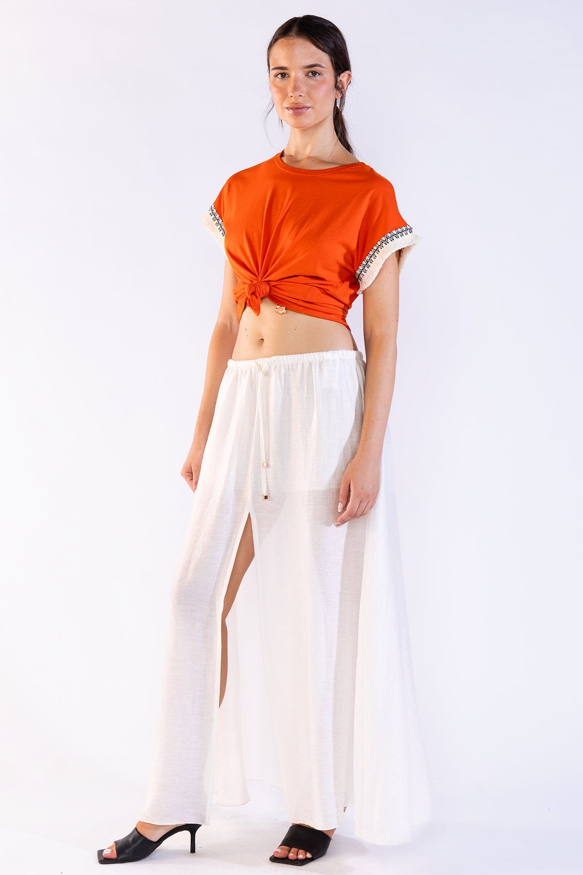 Fringes Tee en Orange