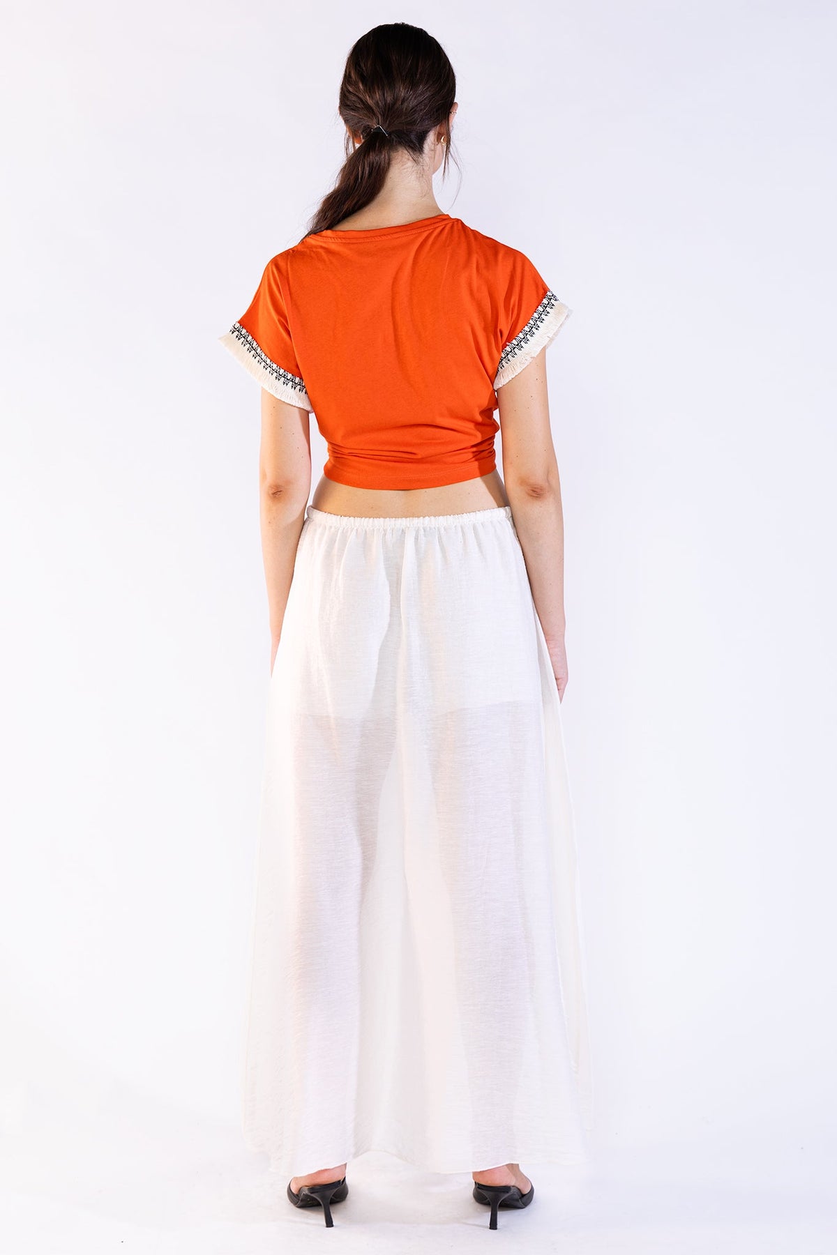 Fringes Tee en Orange