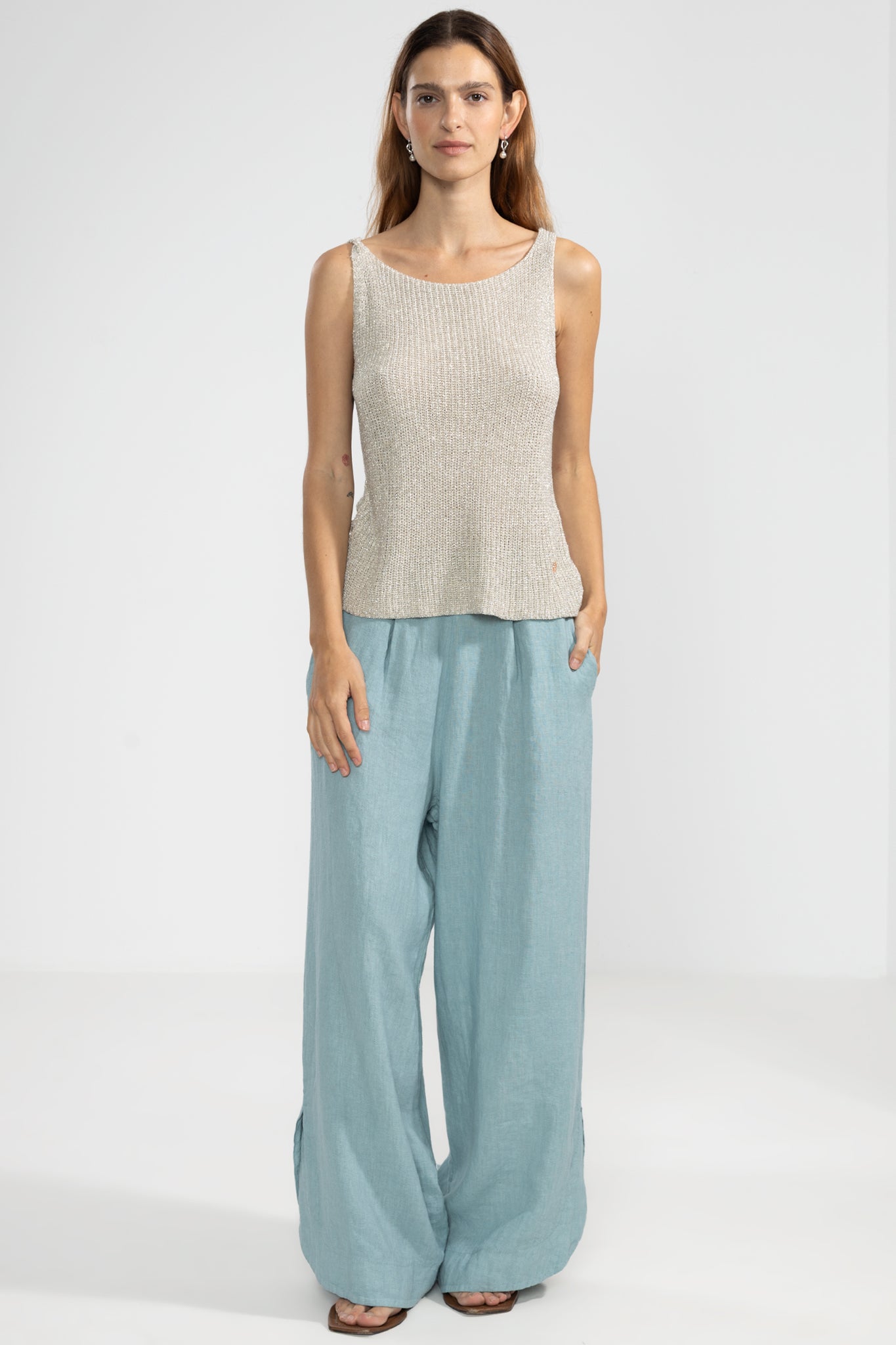 Top Gewebe Eli Lurex in Silber